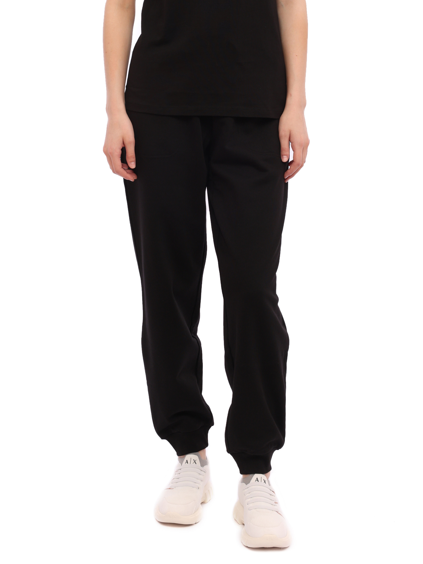 картинка Брюки спортивные Armani Exchange 3RYP88 YJDVZ 1200 черные женские из хлопка от магазина Verdistore