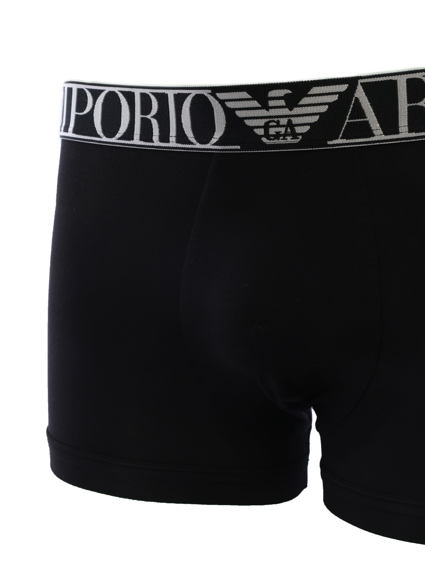 Трусы черные из мягкого трикотажа с логотипом на поясе — купить в интернет-магазине Verdistore