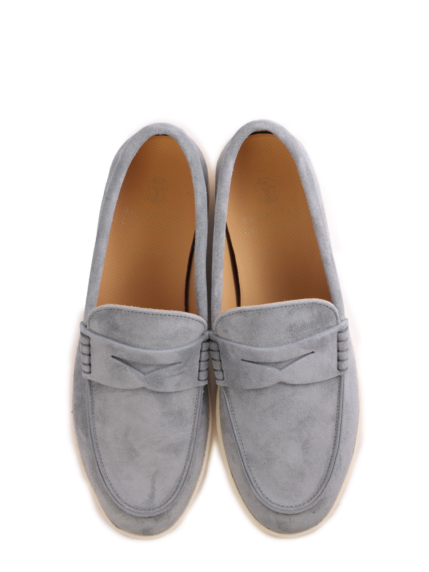 Лоферы Brunello Cucinelli MZUSILN285 C6692 голубые мужские из замши — купить в интернет-магазине Verdistore