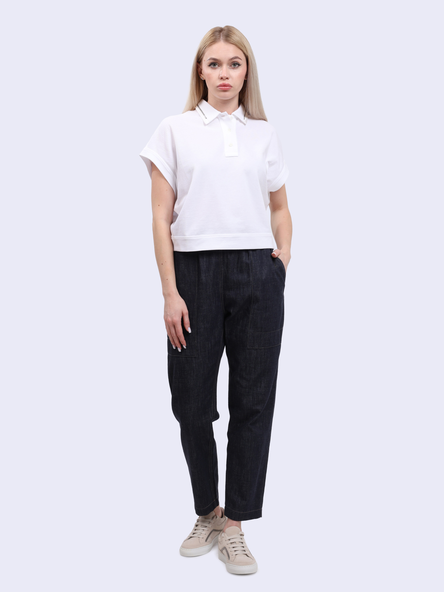 Поло Brunello Cucinelli M0T63EM405 С6159 укороченное женское — купить в интернет-магазине Verdistore