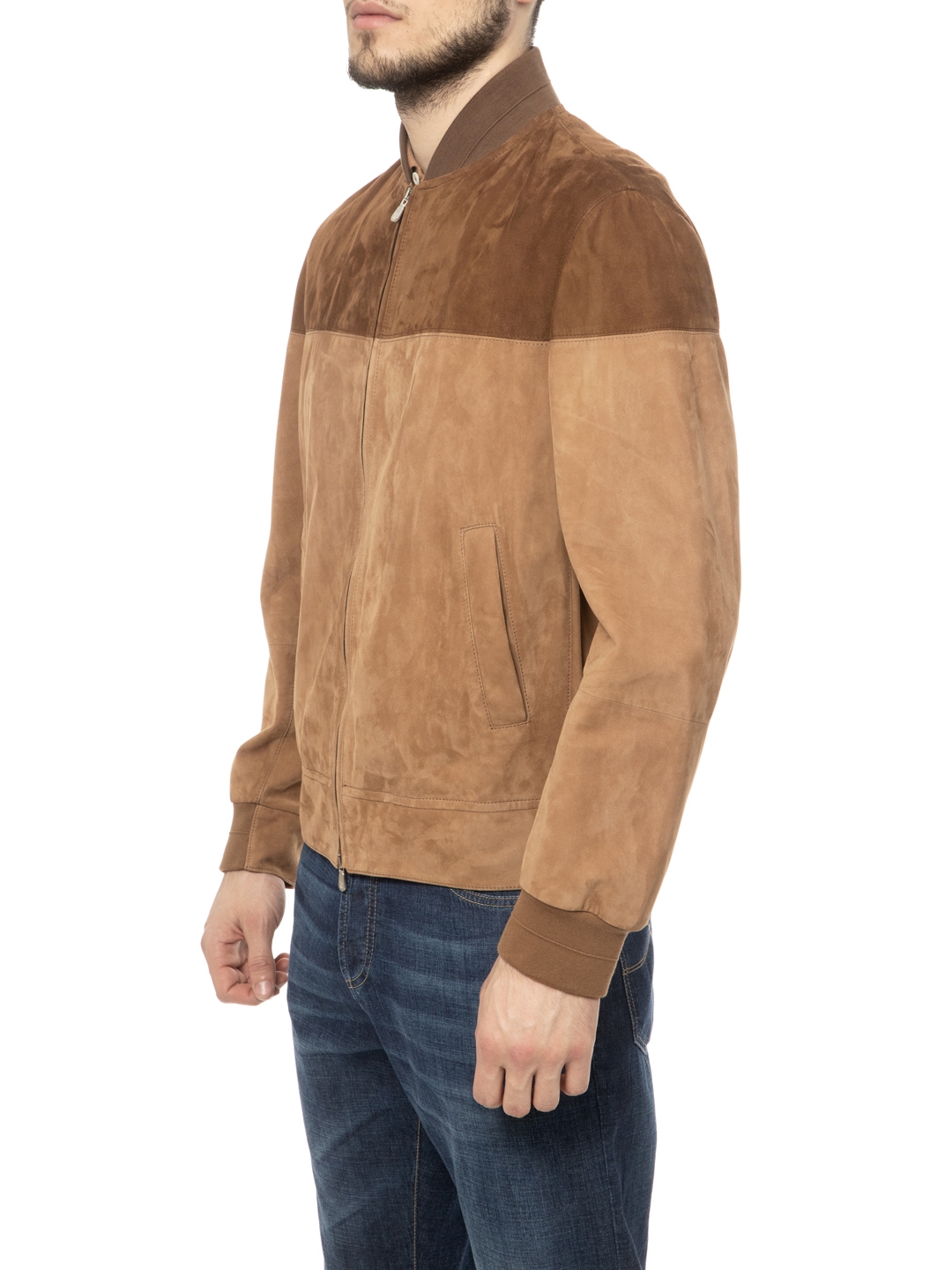 Бомбер Brunello Cucinelli MPCLN1806 замшевый мужской — купить в интернет-магазине Verdistore