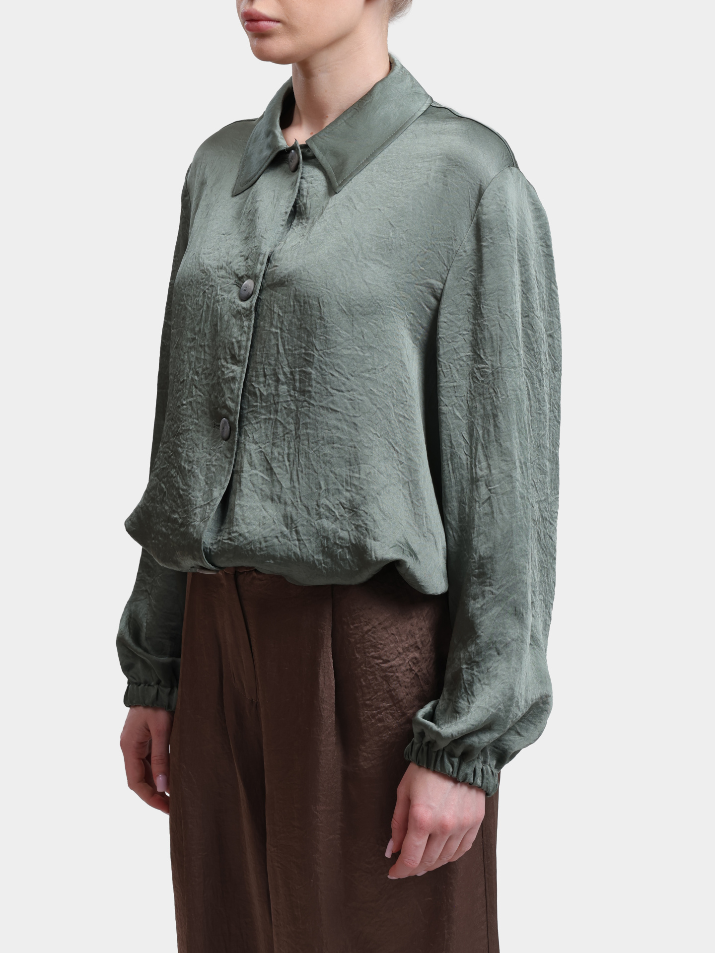 Рубашка MARELLA MLMALBATRO 003 зеленая женская — купить в интернет-магазине Verdistore