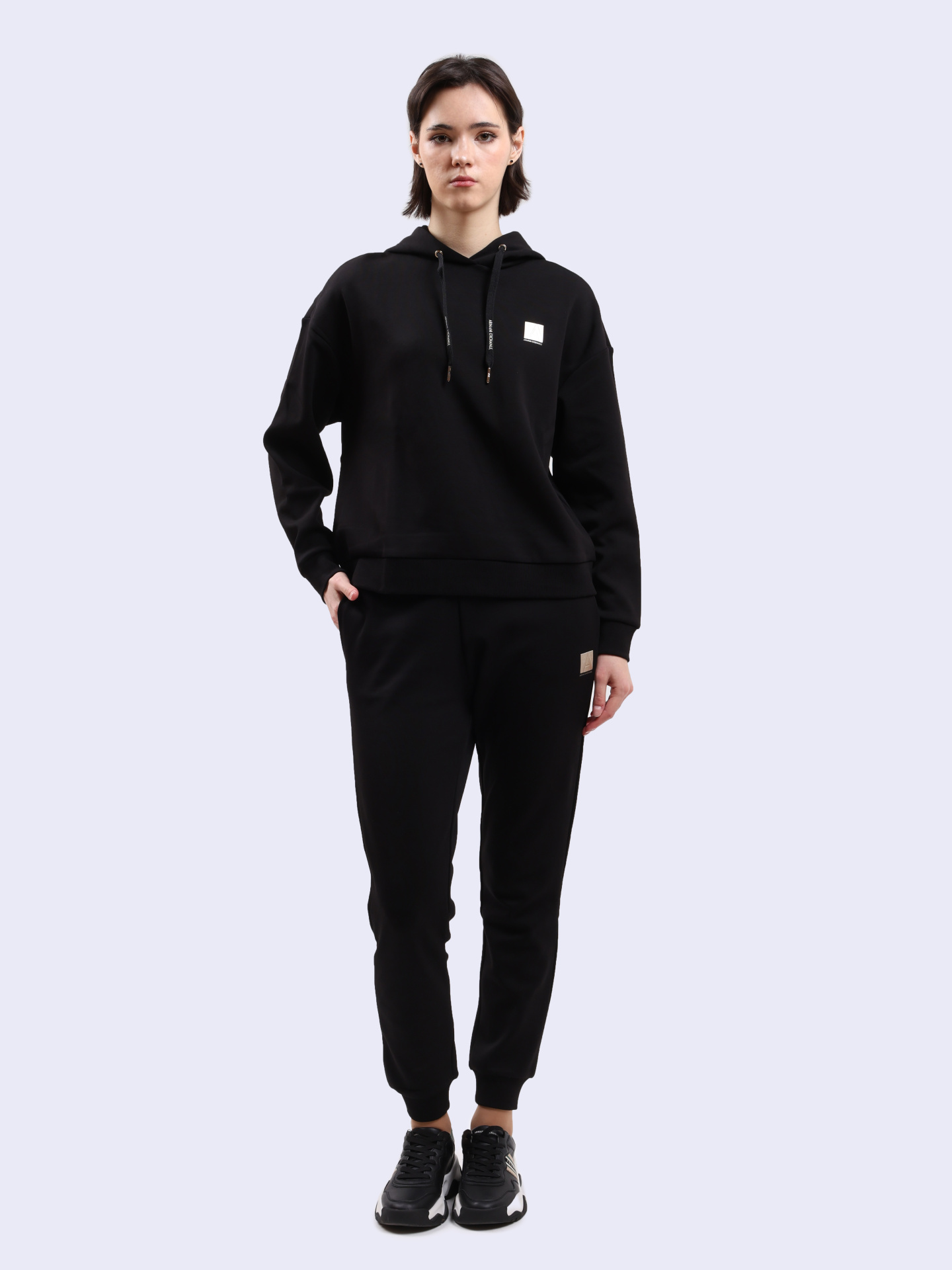Худи Armani Exchange 6DYM61 YJFYZ 1200 черное женское — купить в интернет-магазине Verdistore