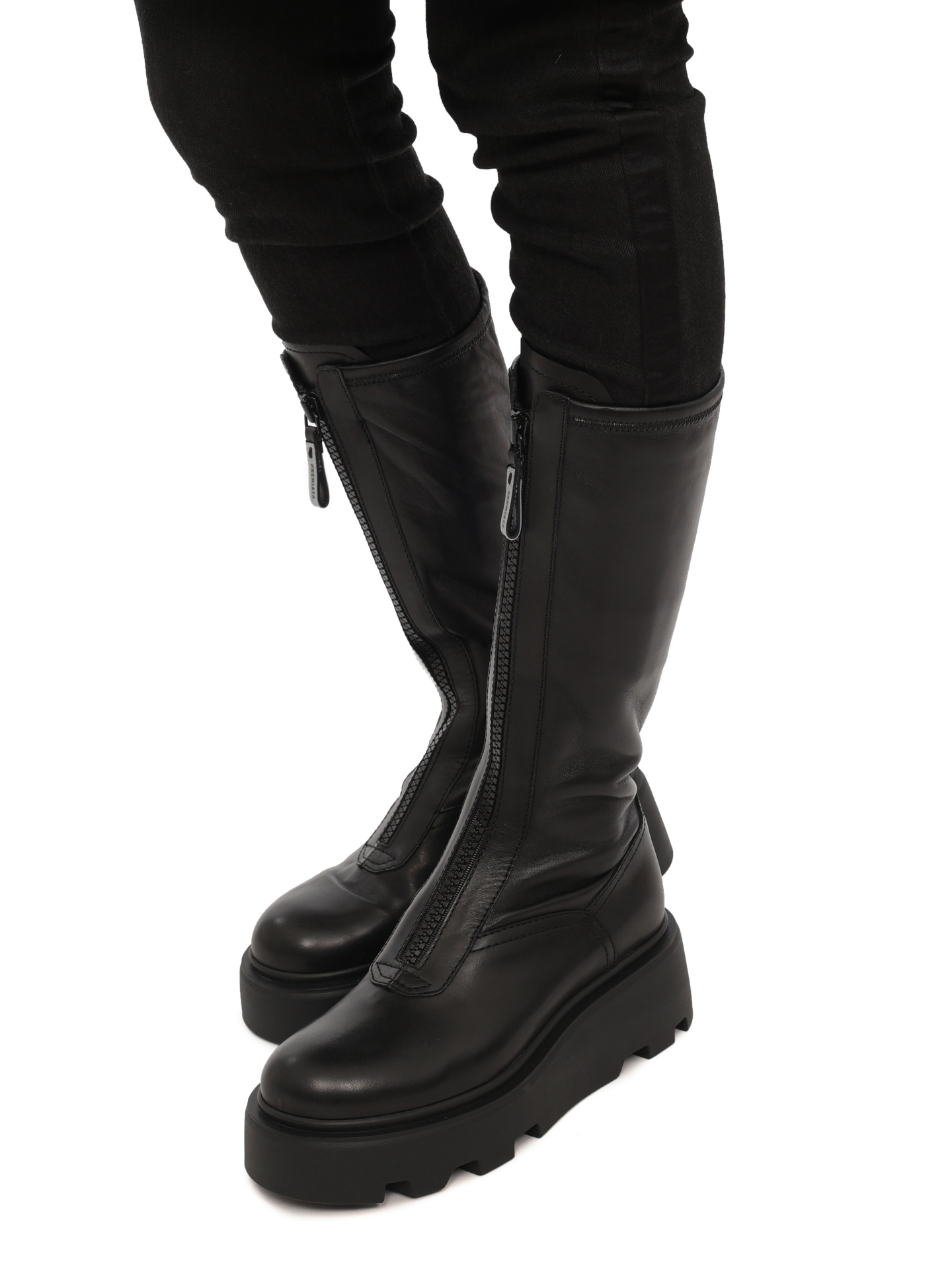 Сапоги M6622 черные женские из натуральной кожи — купить в интернет-магазине Verdistore