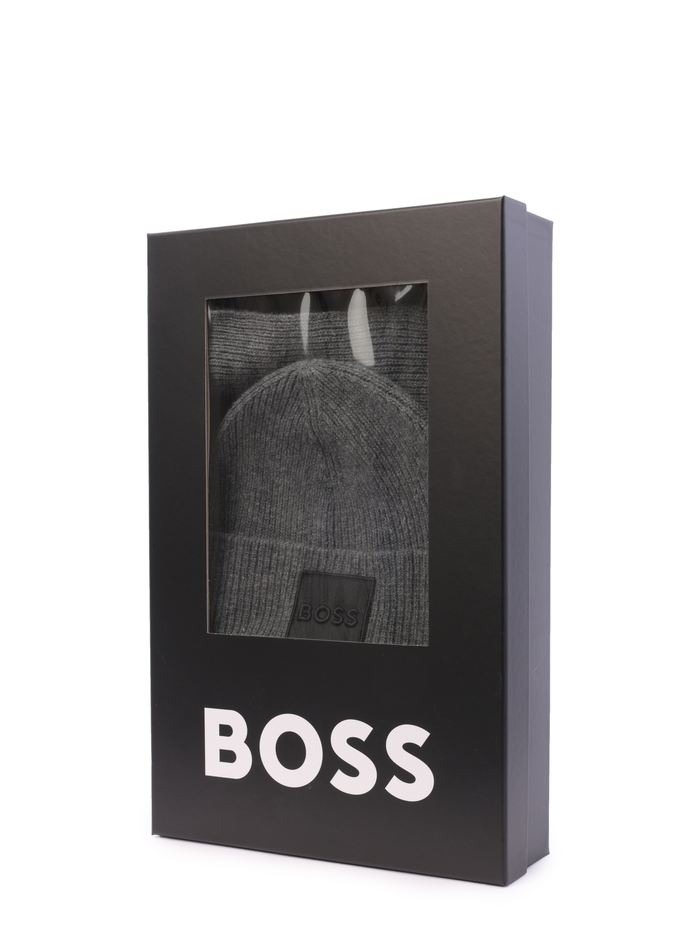 Комплект шапка и шарф Boss 50497978 030 серый мужской  — купить в интернет-магазине Verdistore