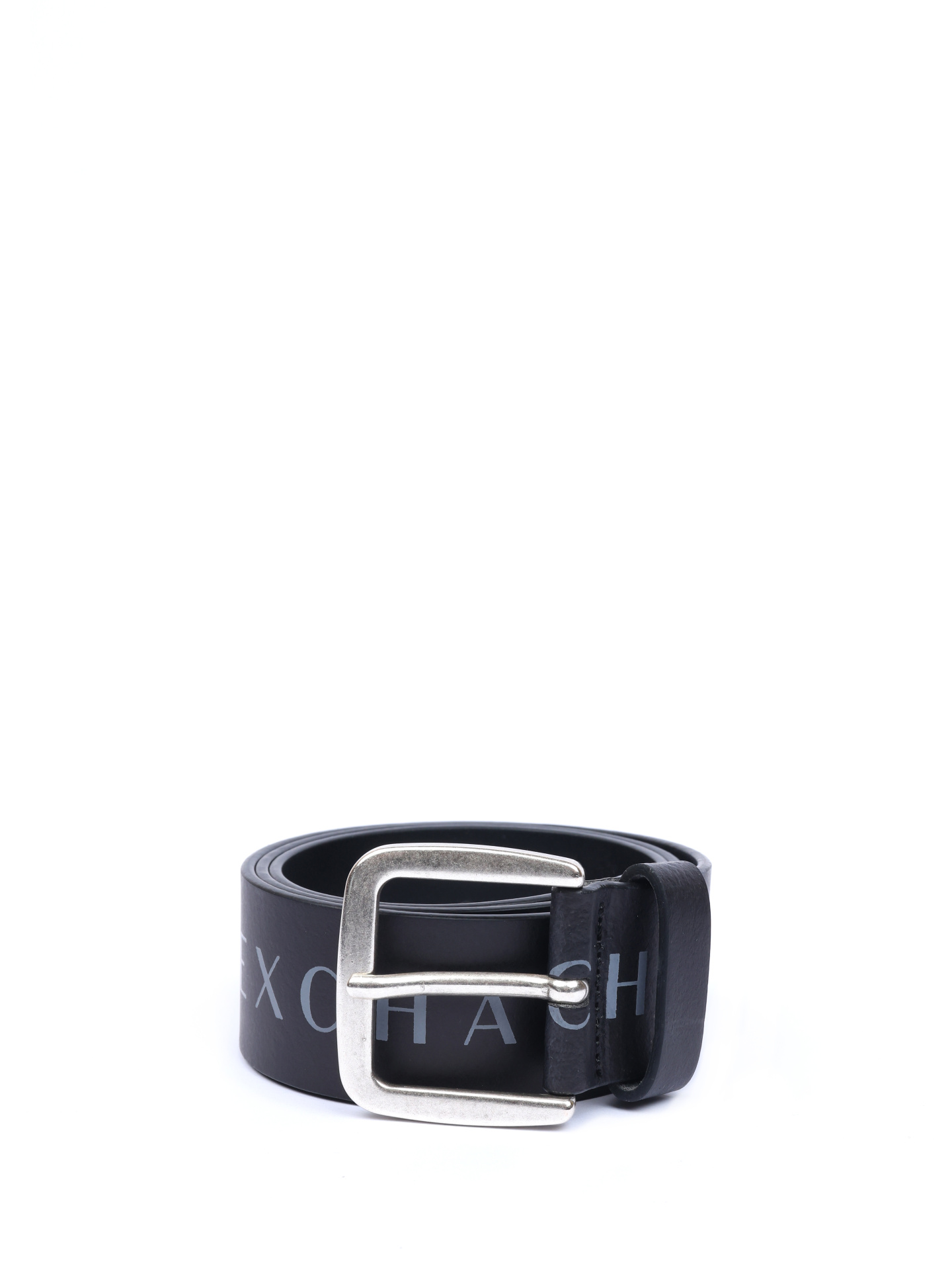 Ремень Armani Exchange 951185 CC529 00020 черный кожаный с контрастным логотипом — купить в интернет-магазине Verdistore