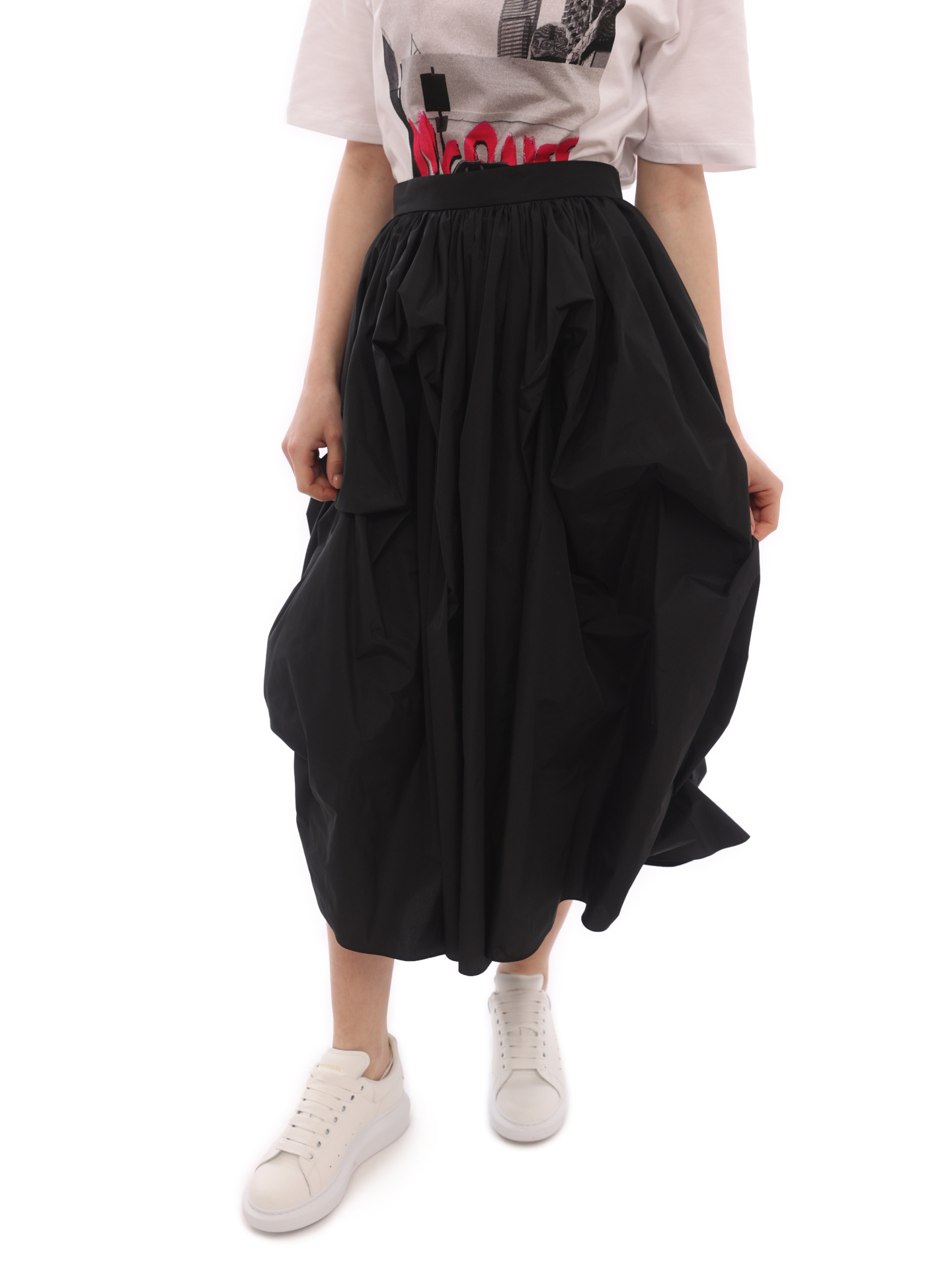 Юбка Alexander McQueen 696066 QEACX 1000 черная женская — купить в интернет-магазине Verdistore