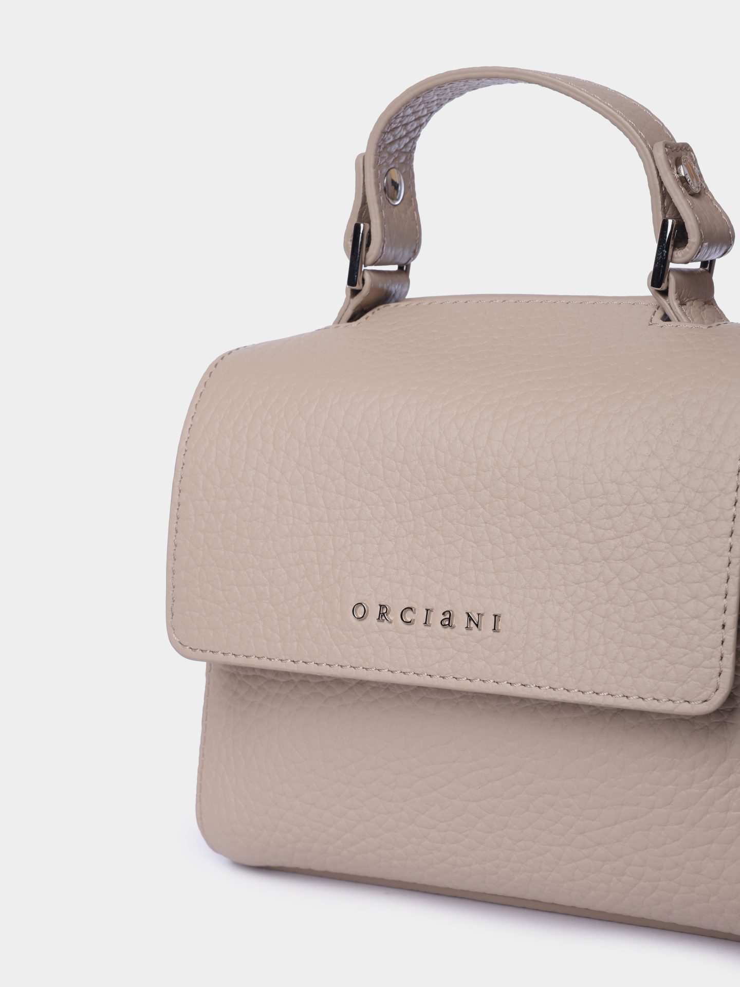Сумка Orciani B02019 SOF SAВ бежевая женская из натуральной зернистой кожи — купить в интернет-магазине Verdistore