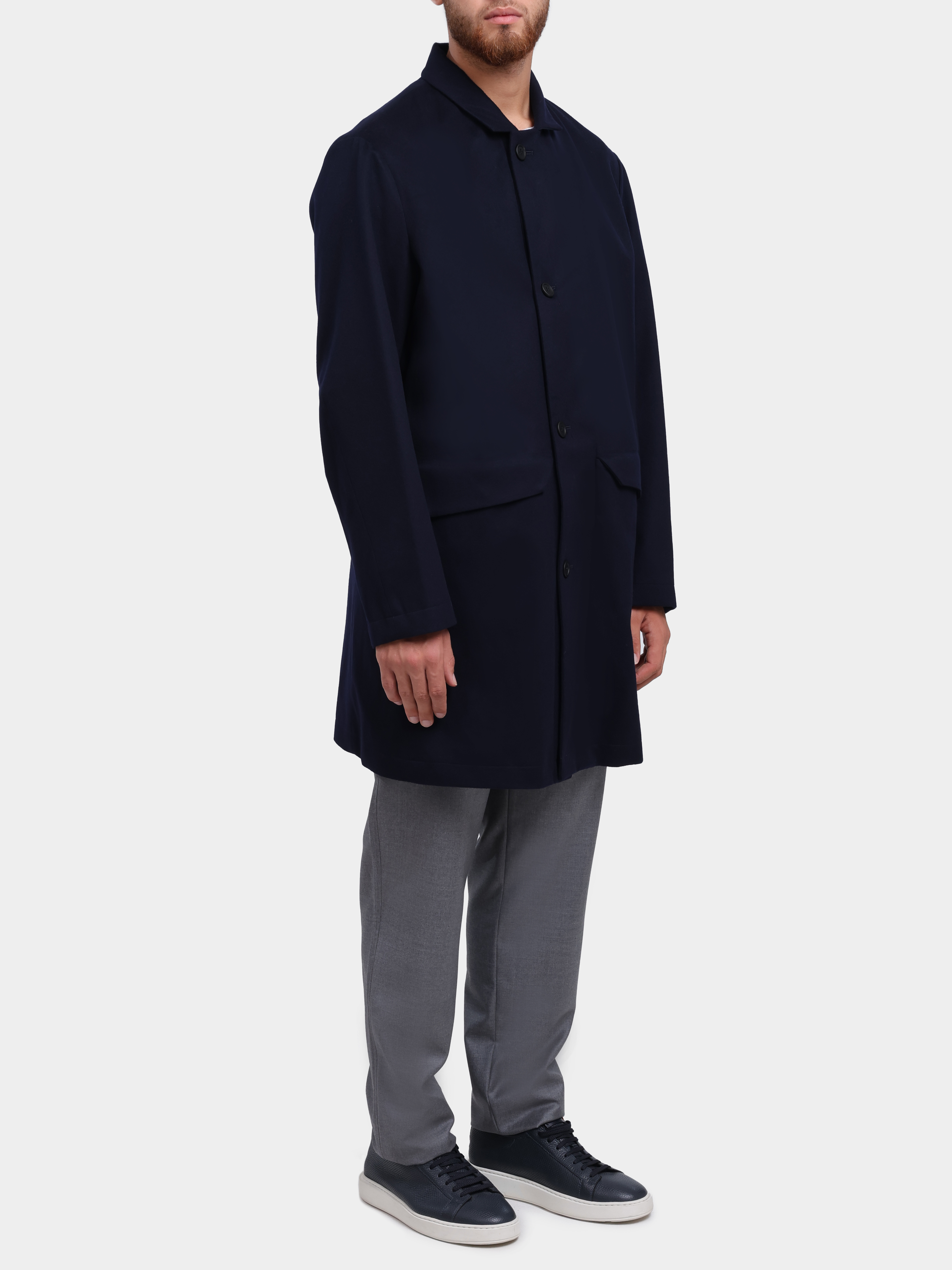 Тренч Sease JJ062TN180 B13 темно-синий мужской средней длины  — купить в интернет-магазине Verdistore