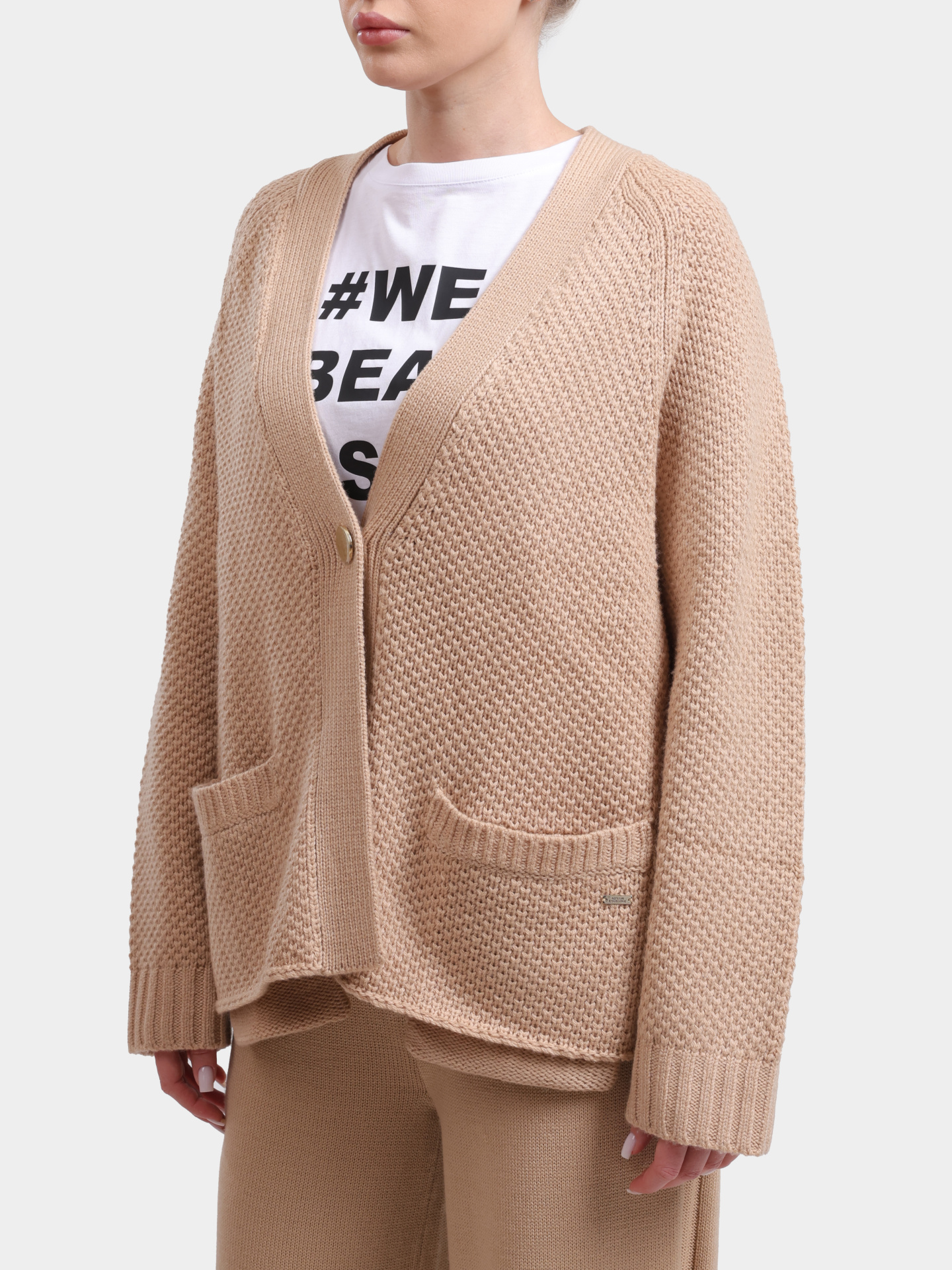 Кардиган Armani Exchange XW001306 AF16604 U1051 бежевый женский — купить в интернет-магазине Verdistore