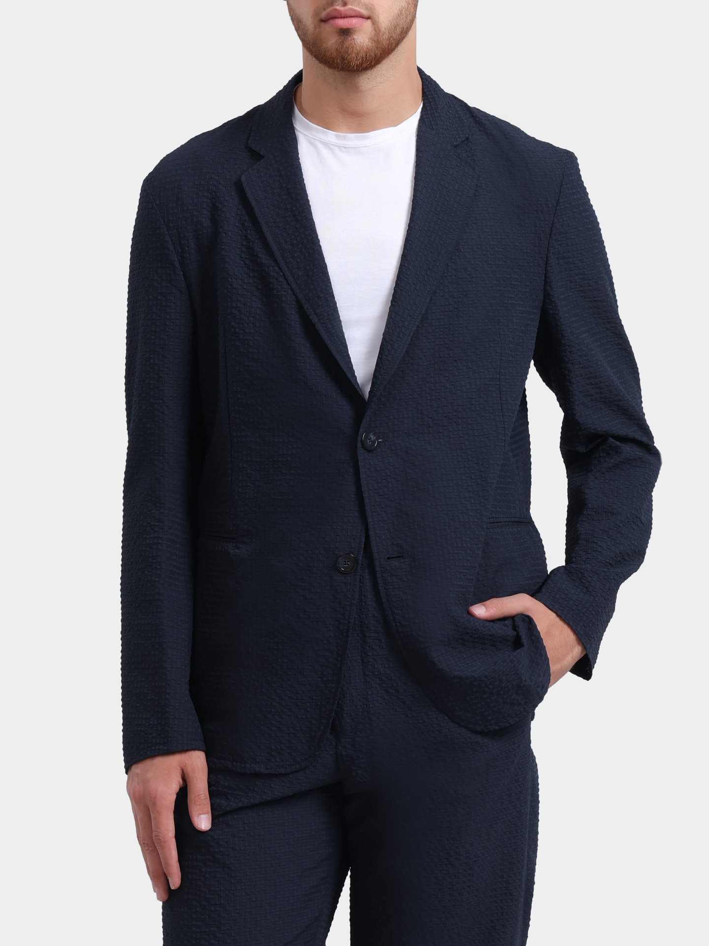 Пиджак Emporio Armani EM005801 TE20392 UB109 фактурный мужской — купить в интернет-магазине Verdistore