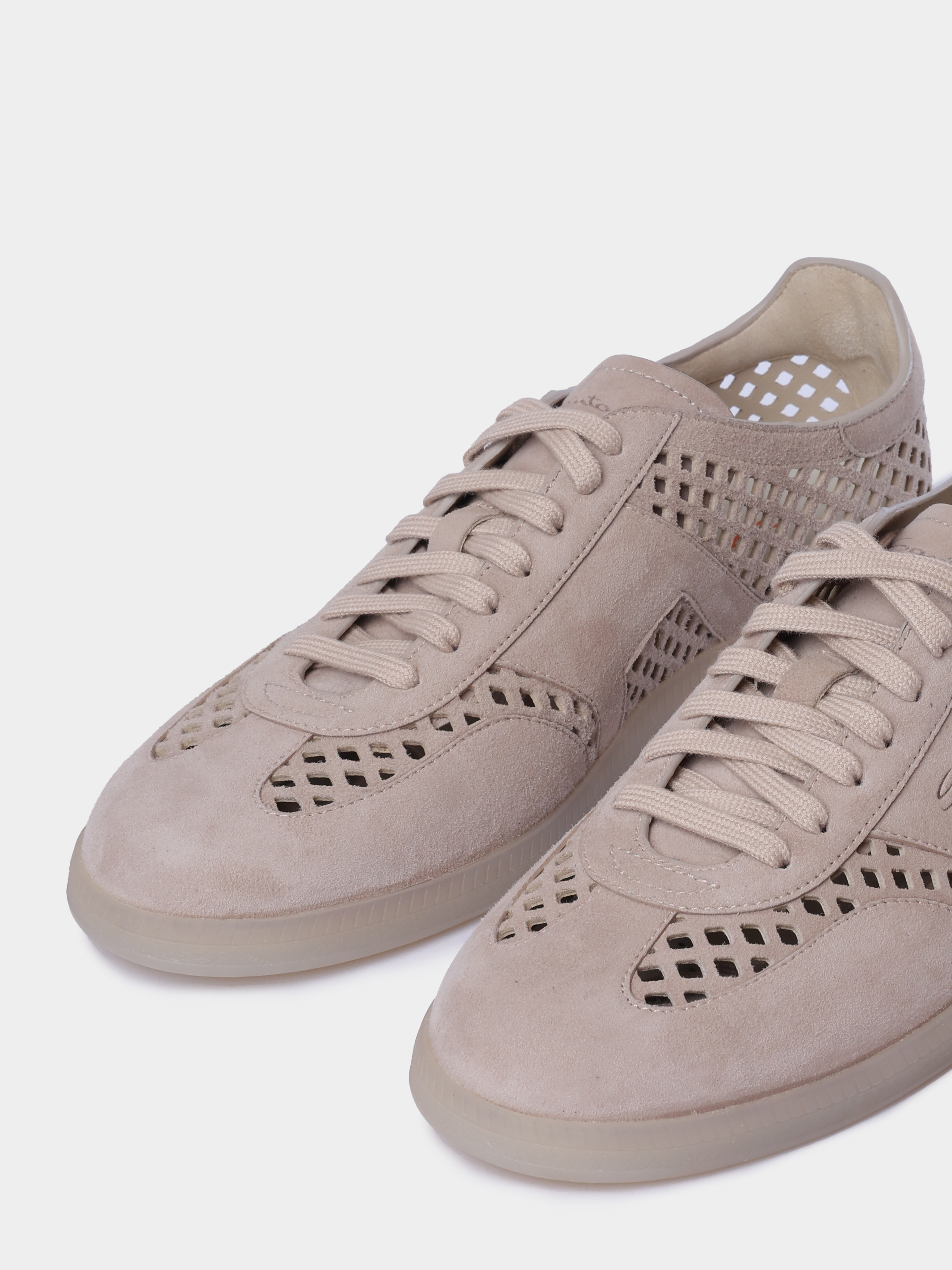 Кеды Santoni WBPG61470TITTSQCE40 замшевые женские с перфорацией — купить в интернет-магазине Verdistore