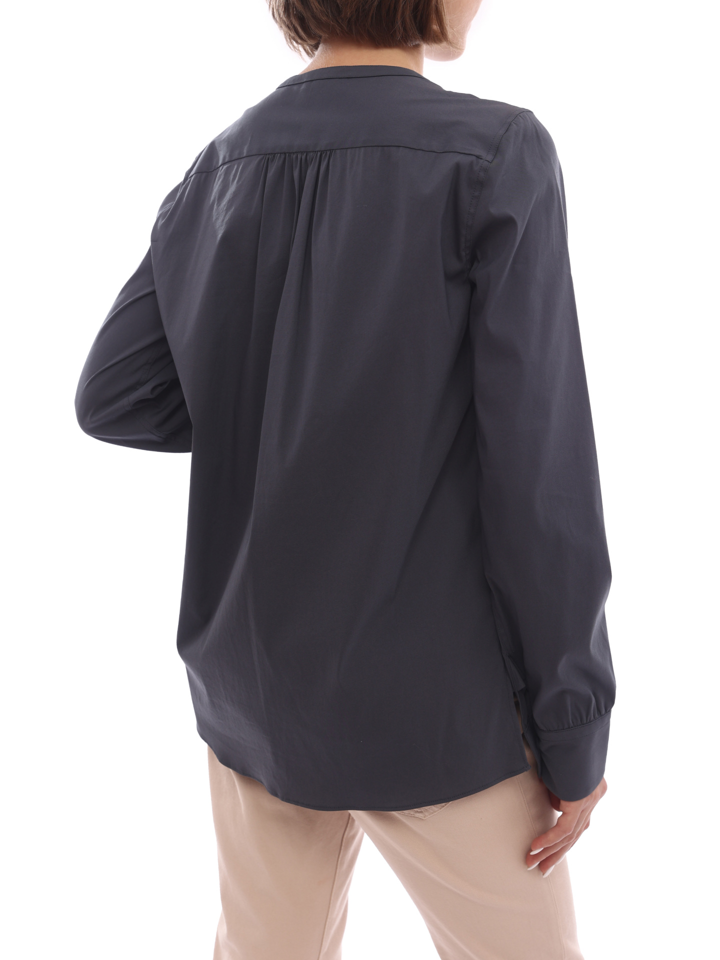 Блузка Brunello Cucinelli M009114M01 серая женская из хлопка — купить в интернет-магазине Verdistore