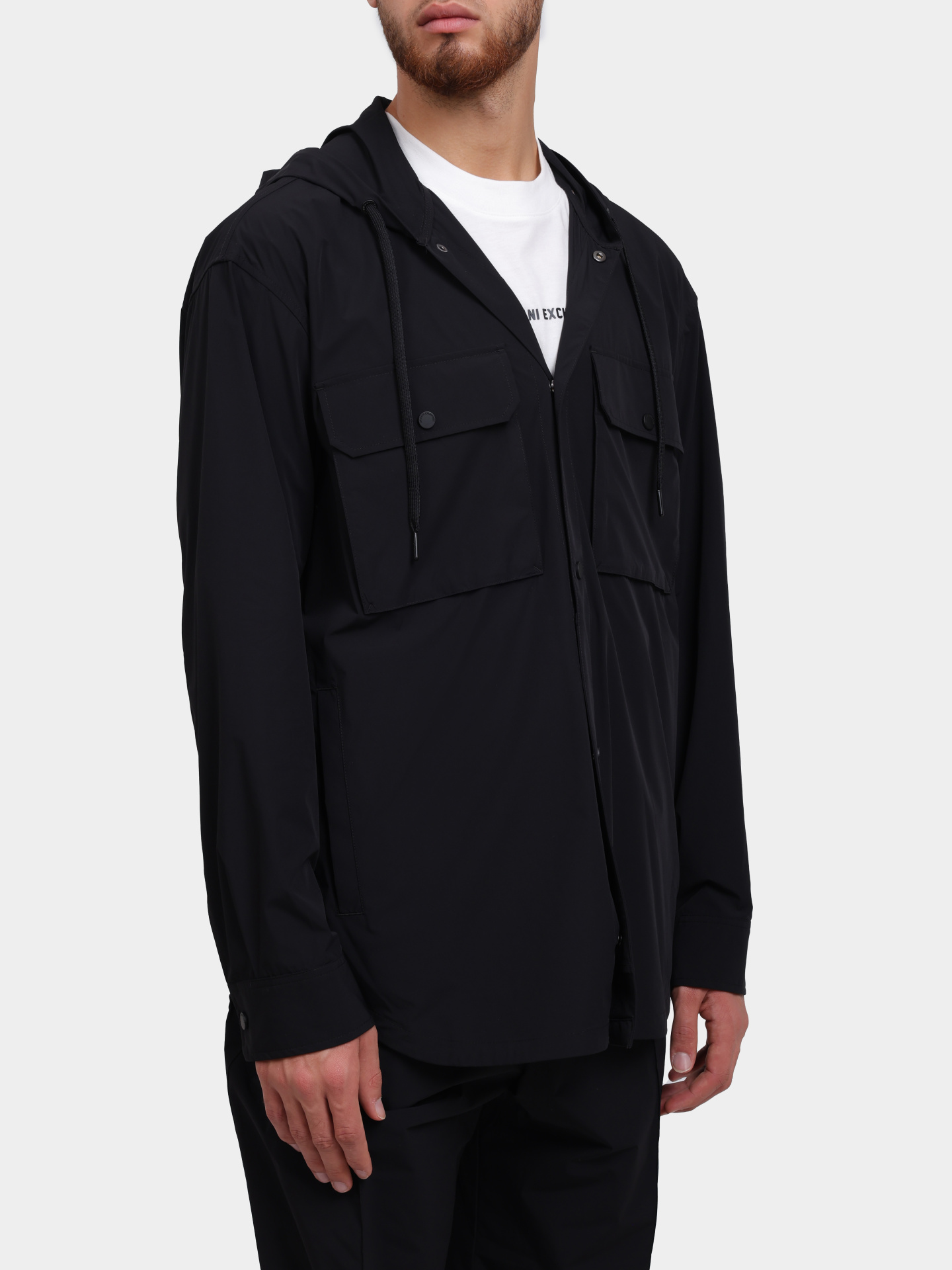 Куртка Armani Exchange XM000415 AF10357 черная мужская на кнопках — купить в интернет-магазине Verdistore