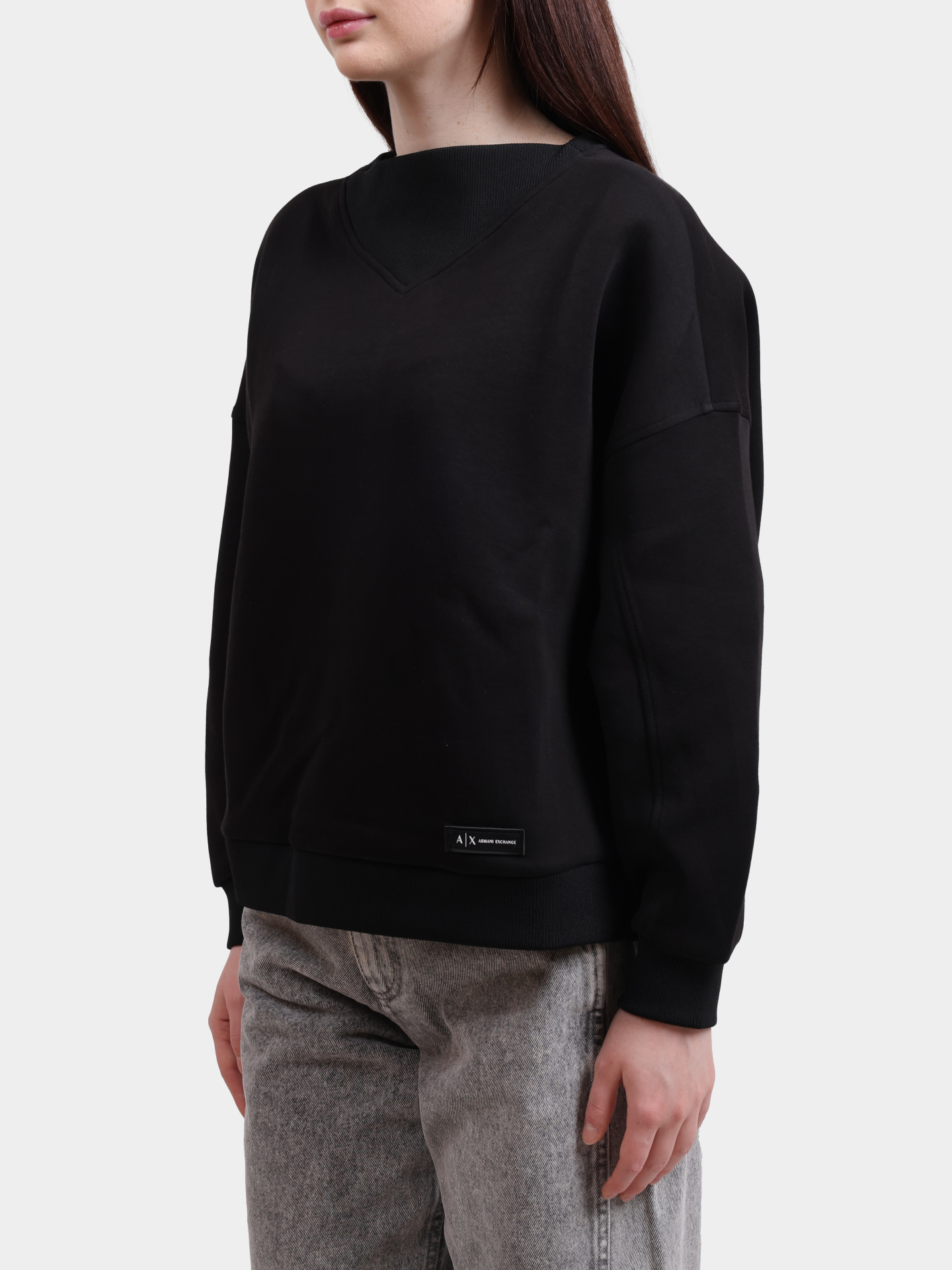 Свитшот Armani Exchange XW000744 AF16134 UC001 черный женский — купить в интернет-магазине Verdistore