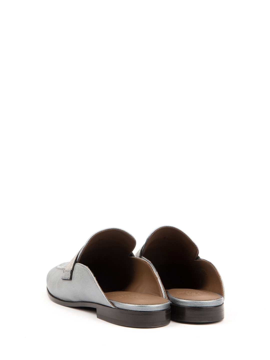 Шлепки Brunello Cucinelli MZGIC1109 кожаные женские — купить в интернет-магазине Verdistore