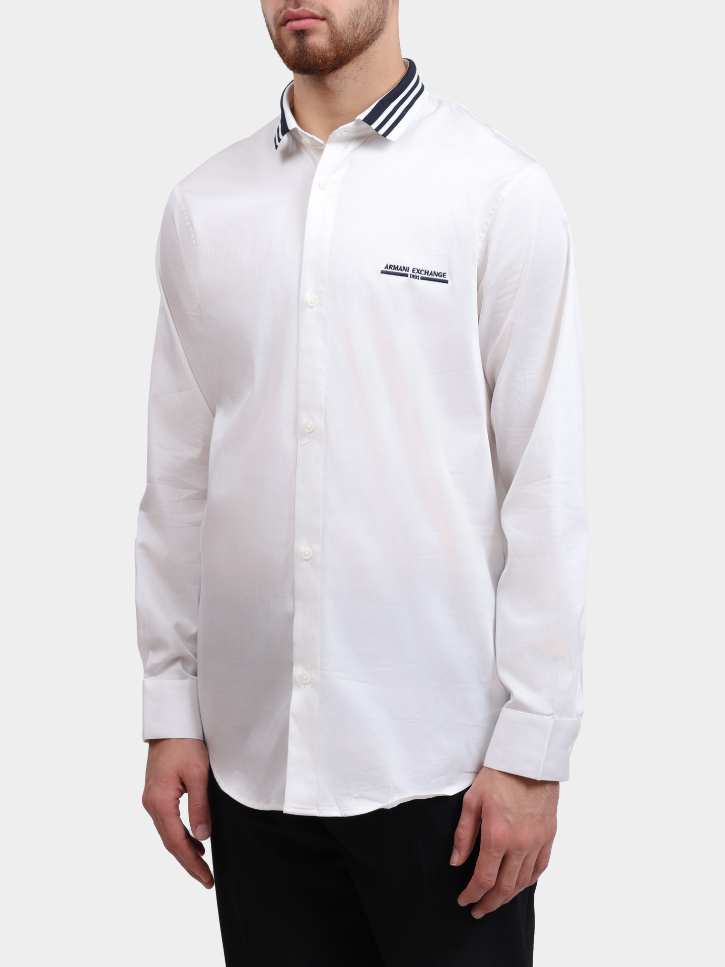 Рубашка Armani Exchange XM000958 AF10192 U0009 хлопковая мужская — купить в интернет-магазине Verdistore