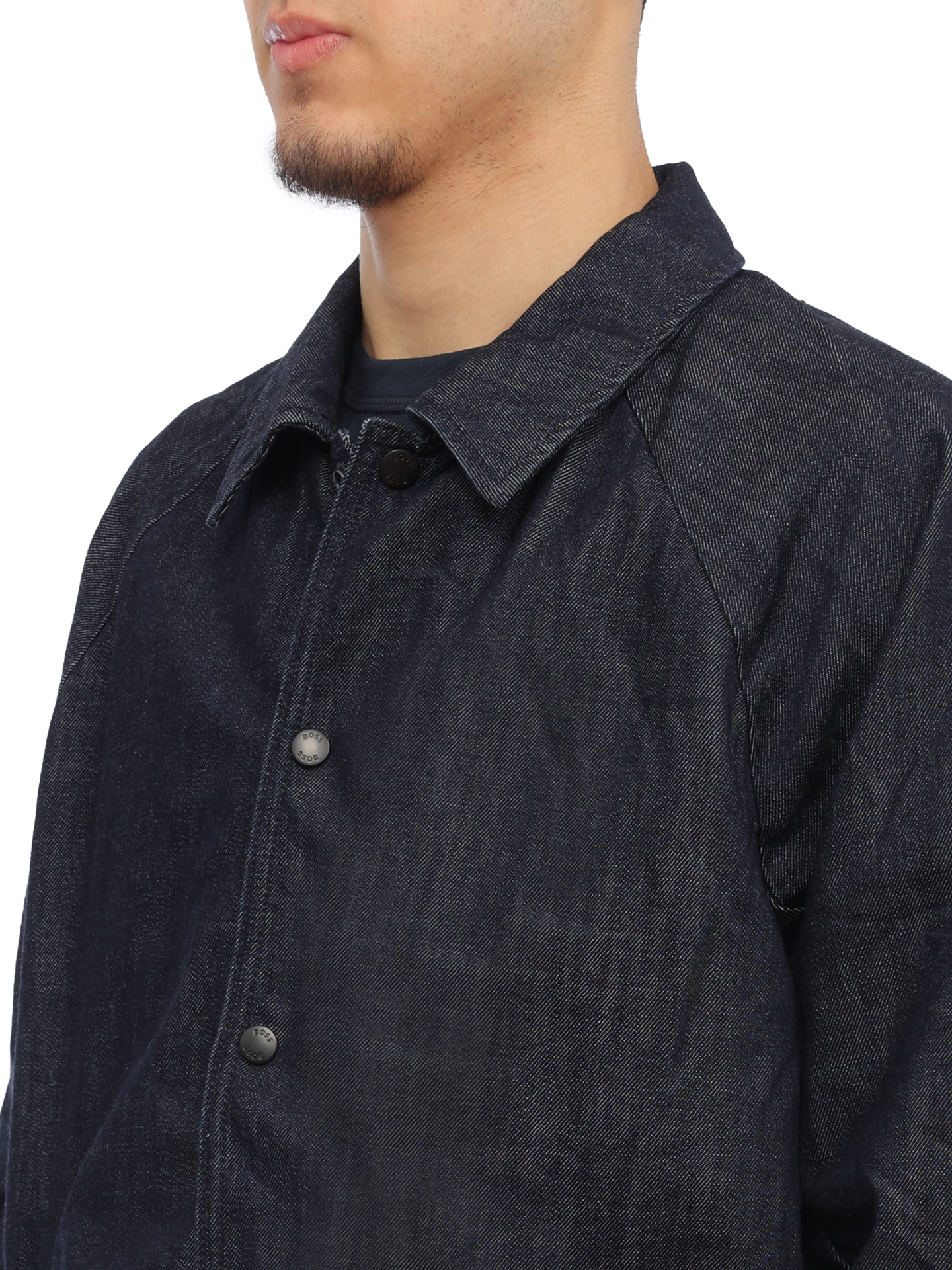 Рубашка Boss 50508968 темно-синяя мужская из денима — купить в интернет-магазине Verdistore