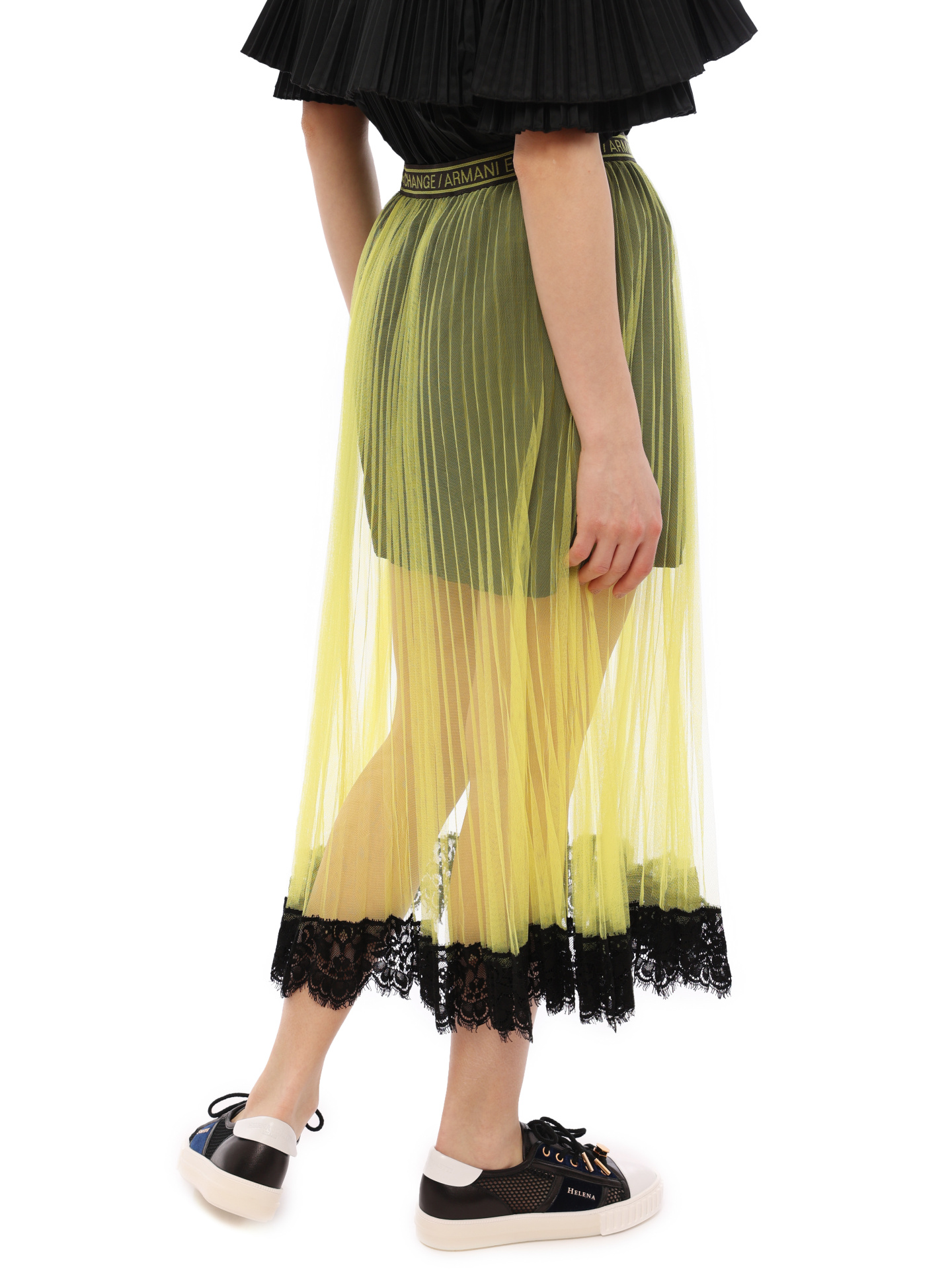 Юбка Armani Exchange 3GYN09 0628 желтая женская с кружевной отделкой — купить в интернет-магазине Verdistore