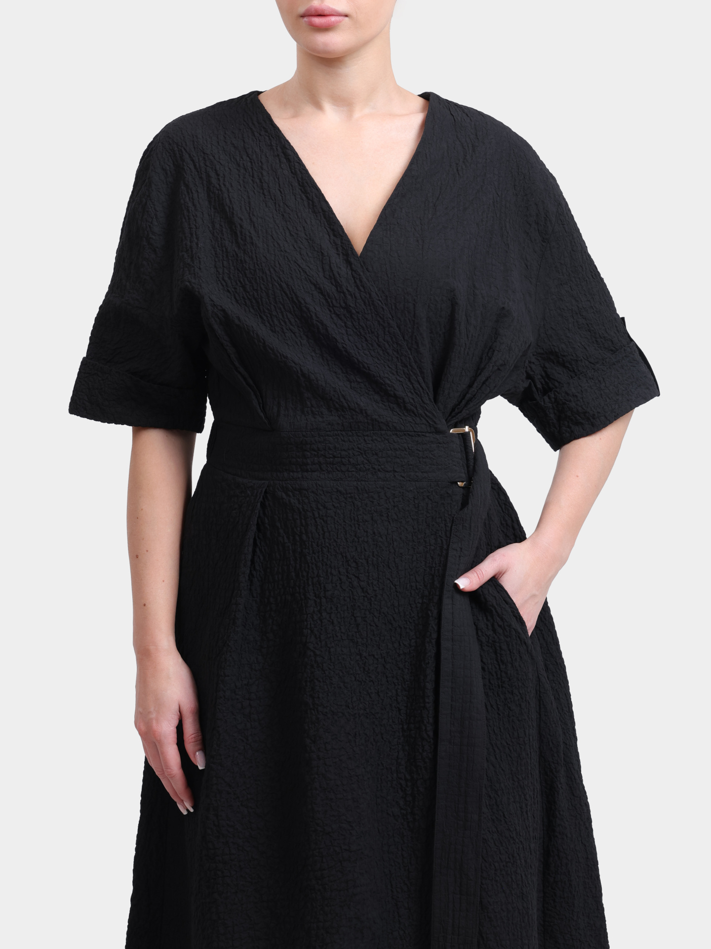 Платье Herno AB000076D 13284 9300 черное женское с длинным поясом  — купить в интернет-магазине Verdistore