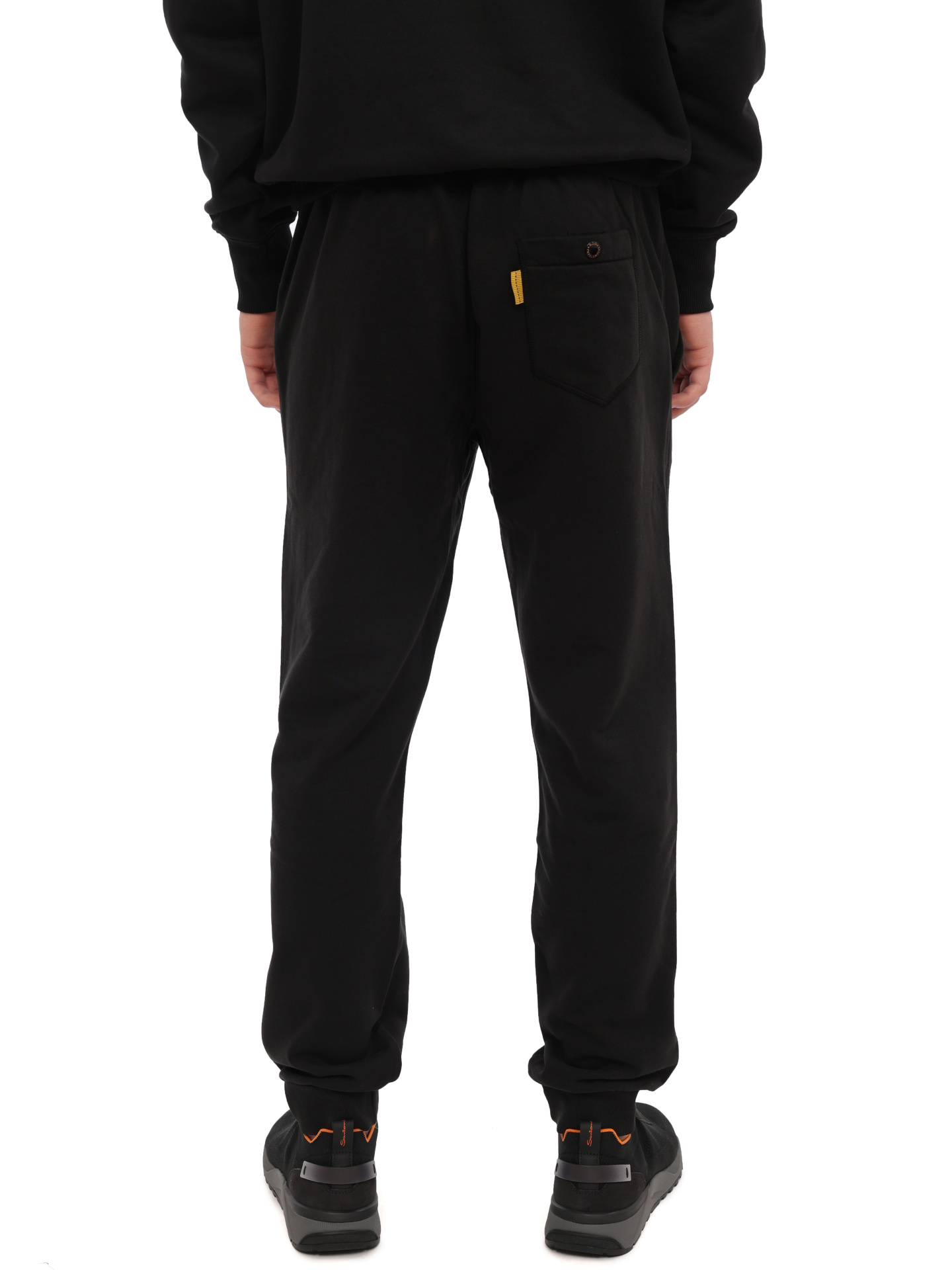 Брюки спортивные черные хлопковые с манжетами снизу — купить в интернет-магазине Verdistore