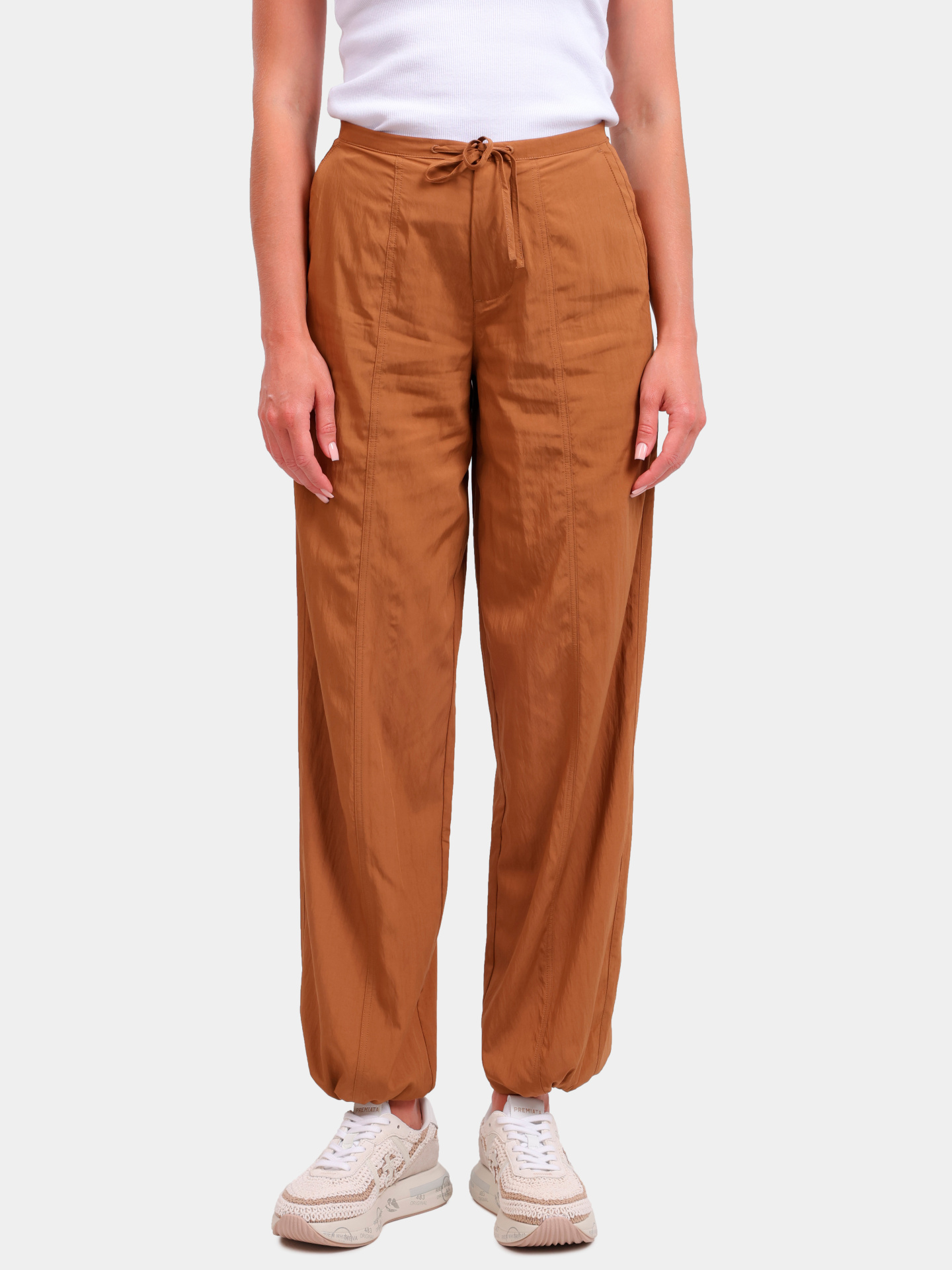 Брюки Calvin Klein Jeans J20J225338 коричневые женские — купить в интернет-магазине Verdistore