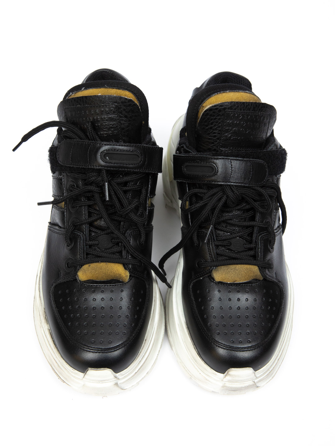 Кроссовки черные кожаные на массивной подошве  — купить в интернет-магазине Verdistore