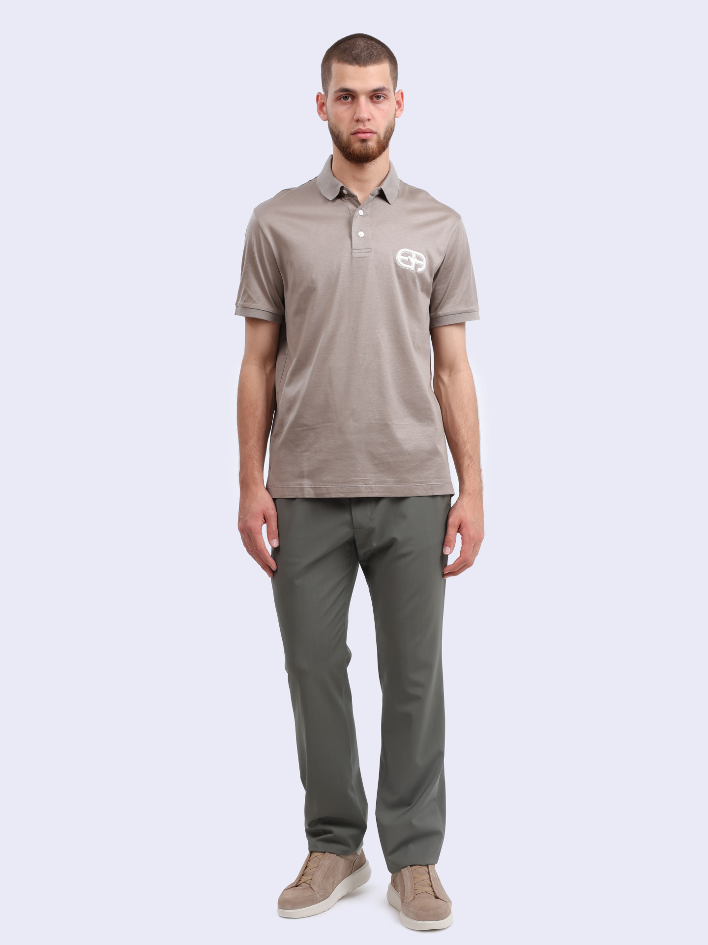 Поло Emporio Armani 8N1FB6 1JUVZ 0643 бежевое мужское — купить в интернет-магазине Verdistore