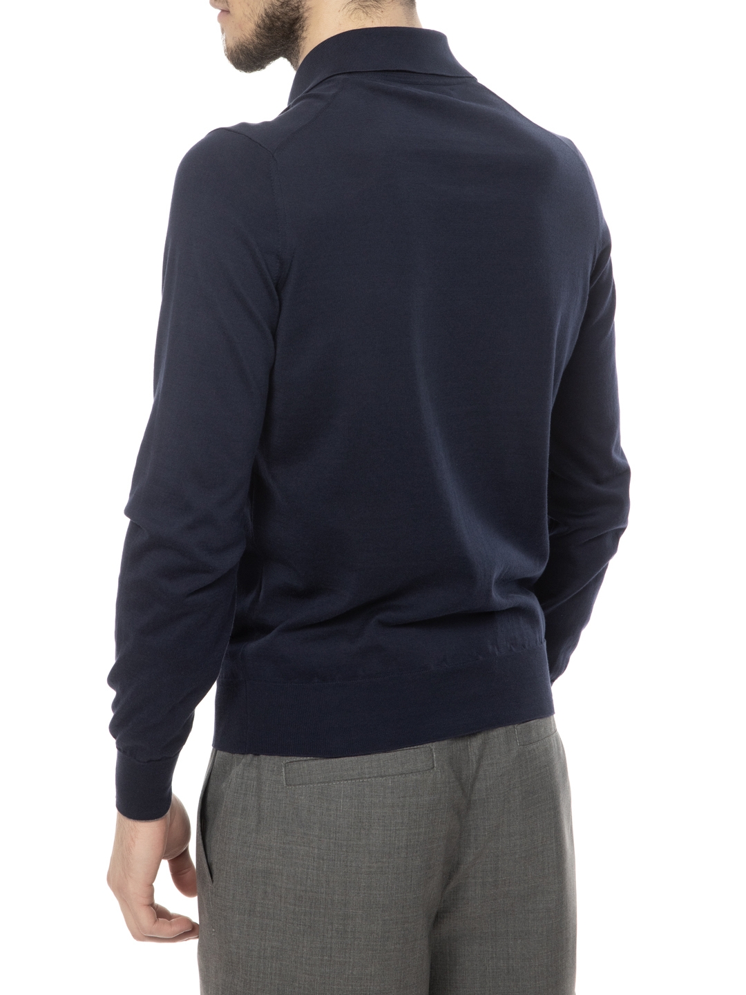 Джемпер Brunello Cucinelli M29800135 CA058 темно-синий мужской из хлопка — купить в интернет-магазине Verdistore