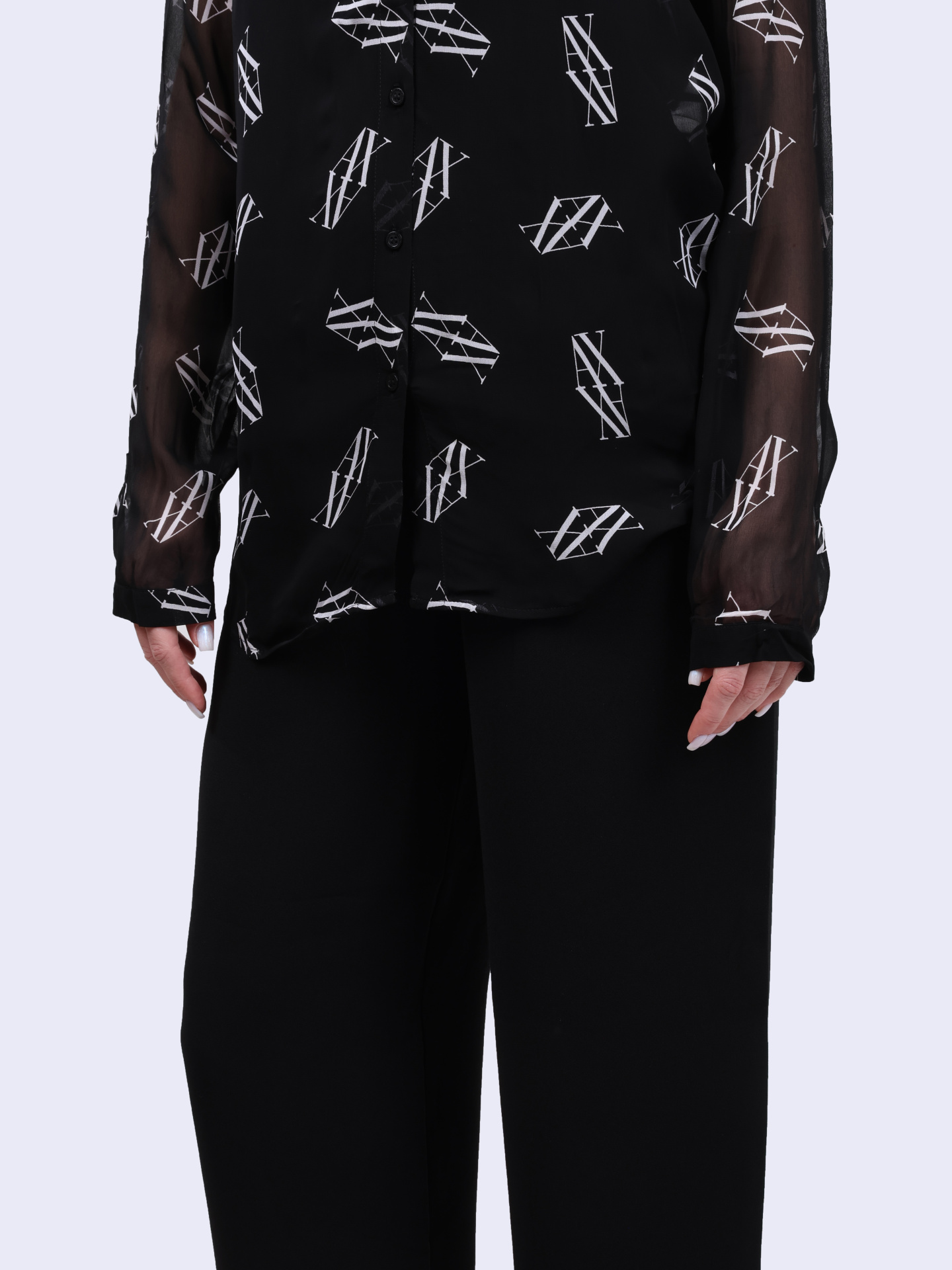 Рубашка Armani Exchange 6DYC07 YN1VZ 42AN черная женская из вискозы — купить в интернет-магазине Verdistore