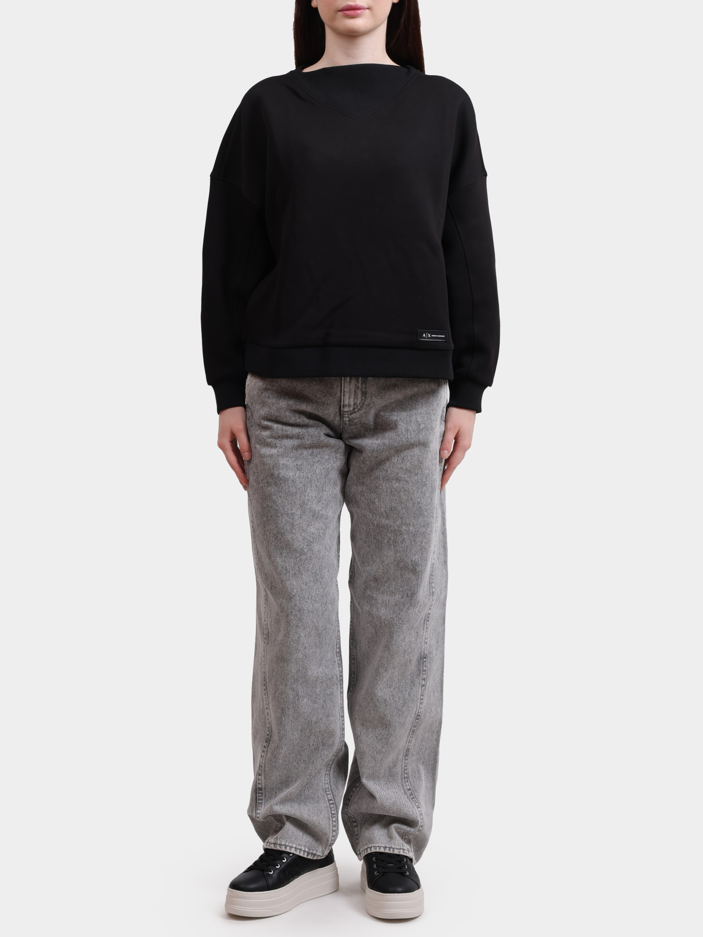 Свитшот Armani Exchange XW000744 AF16134 UC001 черный женский — купить в интернет-магазине Verdistore
