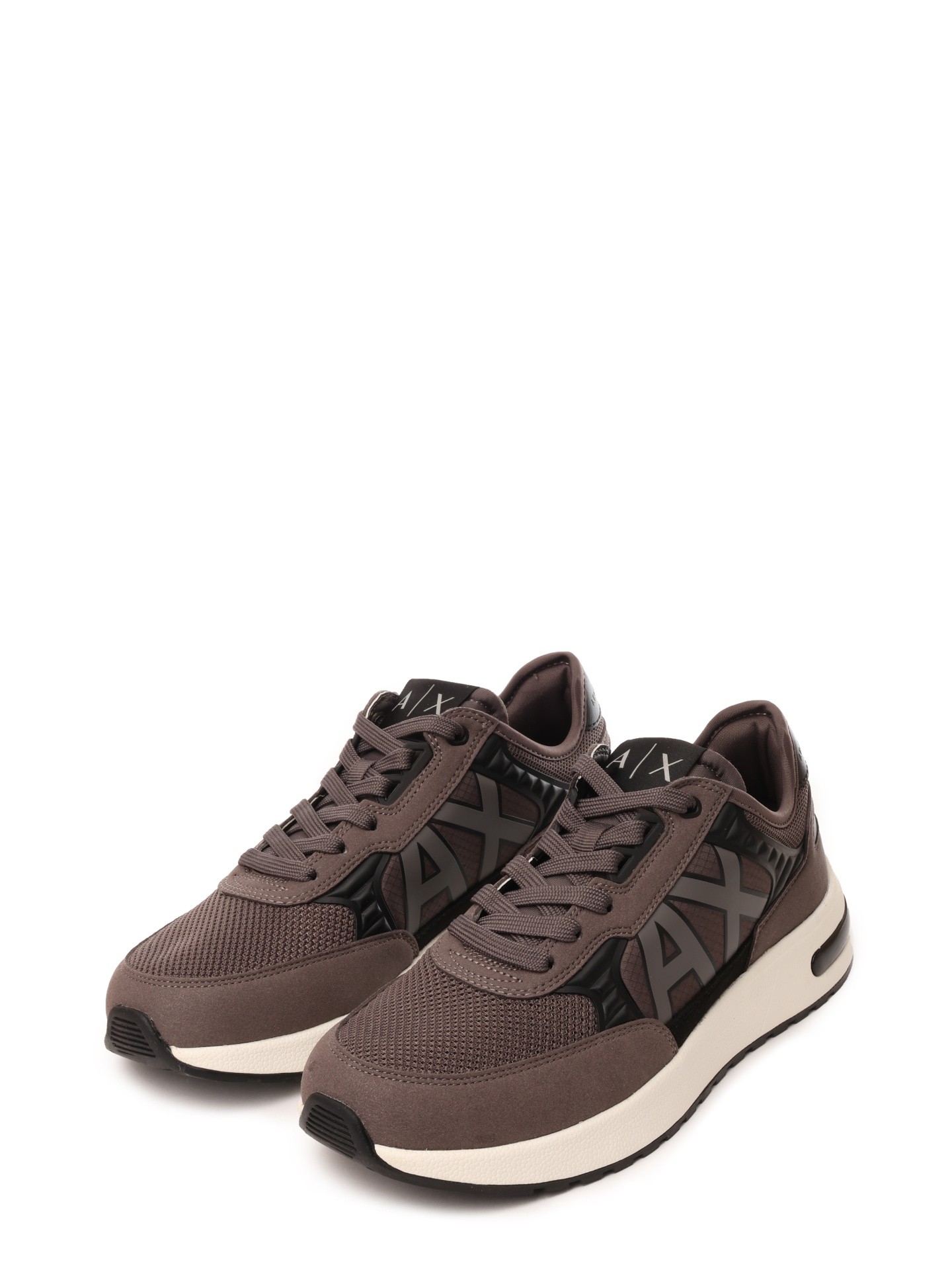 Кроссовки Armani Exchange XUX090 XV276 U200 коричневые мужские с сетчатой вставкой — купить в интернет-магазине Verdistore