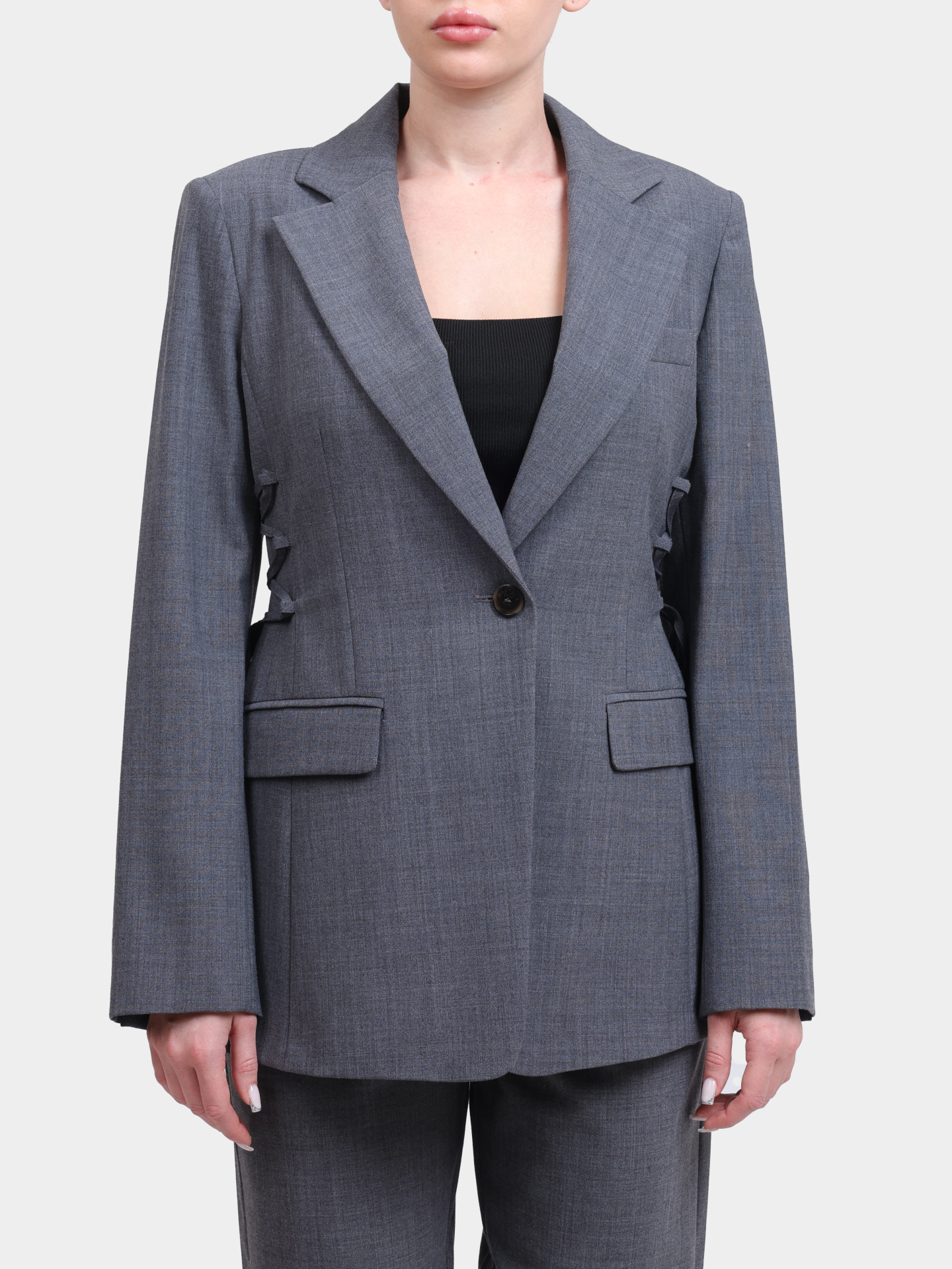 Жакет Marella FILING 002 серый женский на шнуровке — купить в интернет-магазине Verdistore