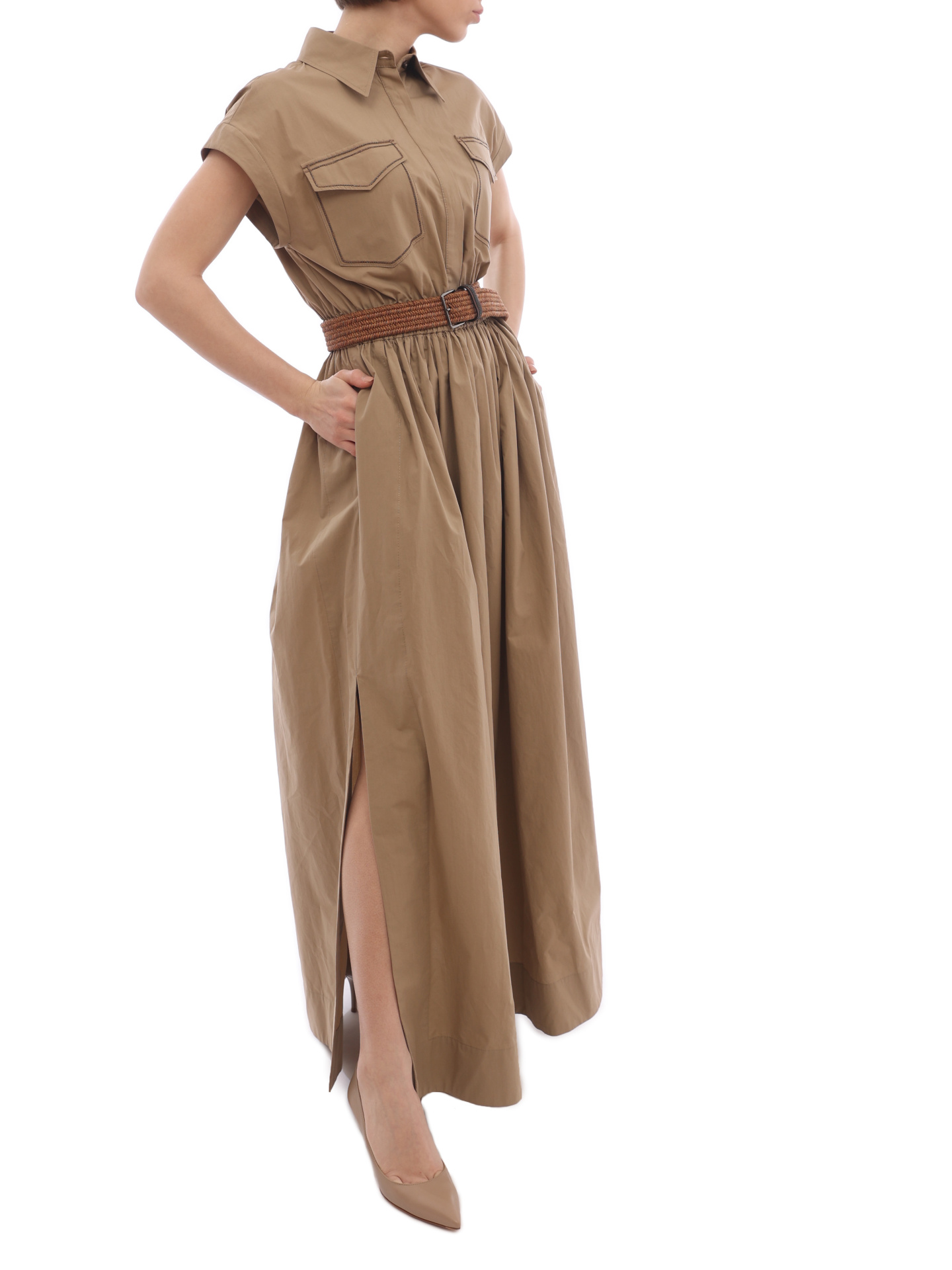 Платье Brunello Cucinelli MH127A4896 C8610 хлопокове женское с поясом — купить в интернет-магазине Verdistore