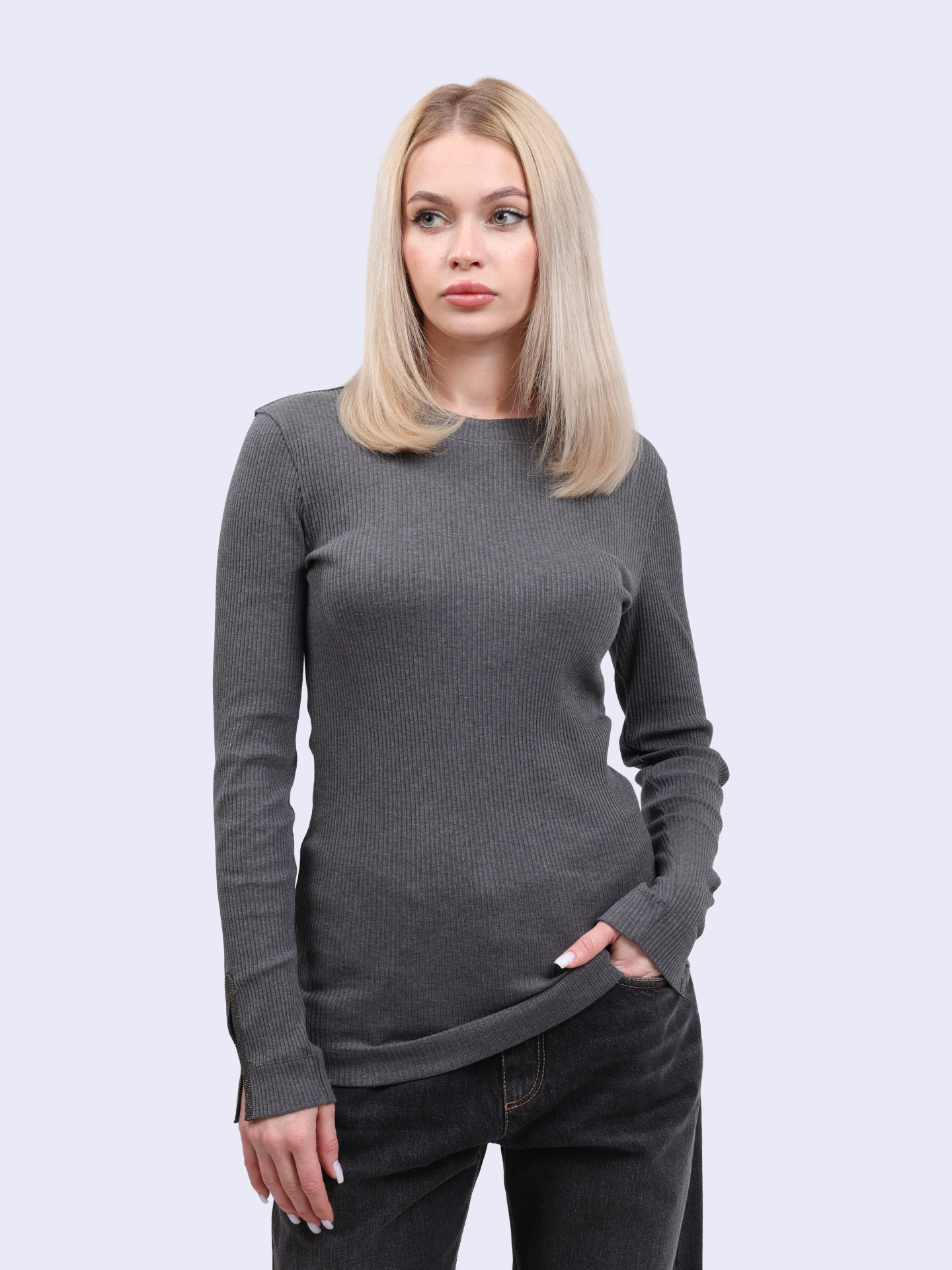 Джемпер Brunello Cucinelli MH990BC700 C265 хлопковый женский в рубчик — купить в интернет-магазине Verdistore