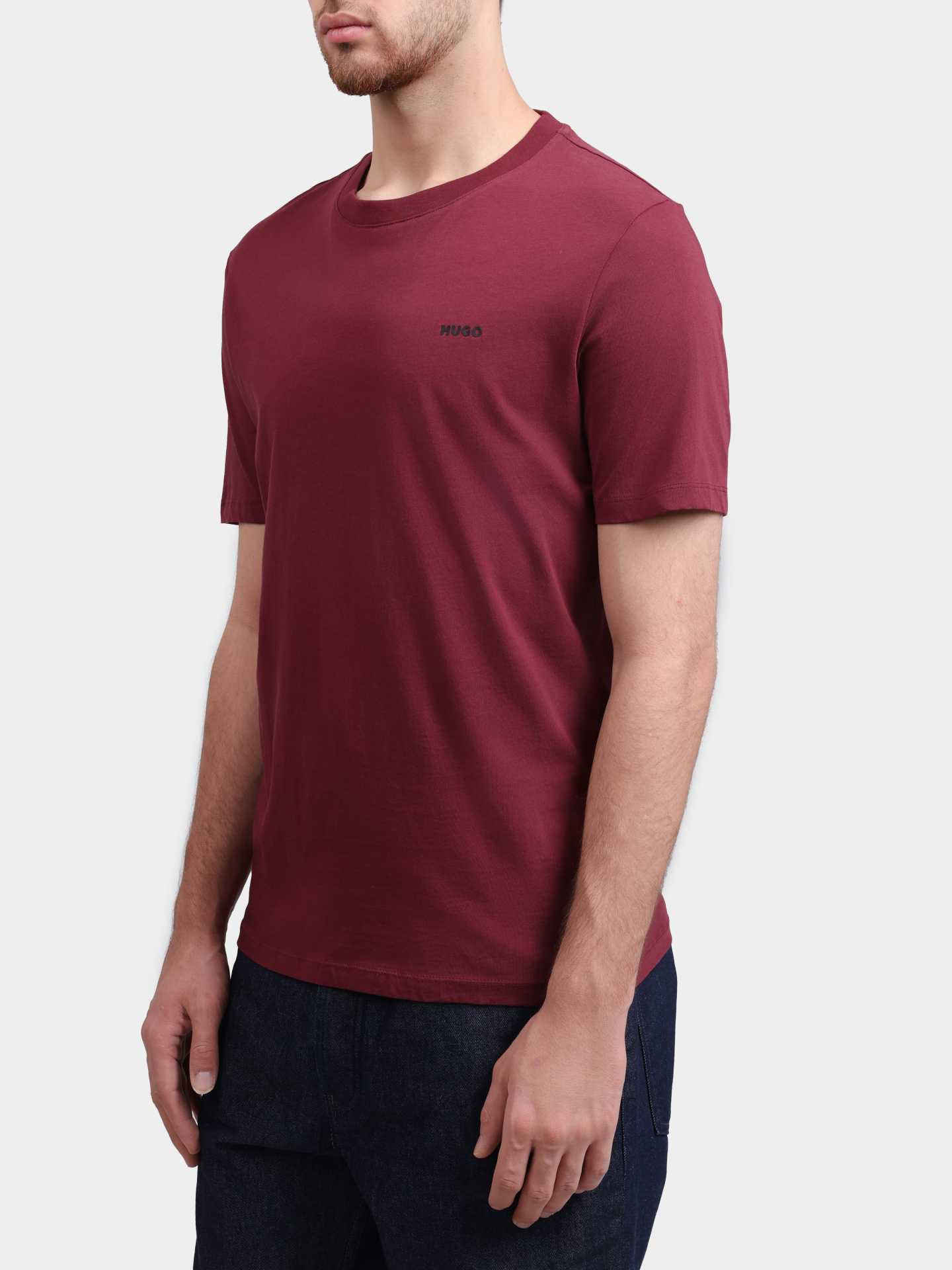Футболка HUGO RED Dero222 10229761 01 50466158 602 красная мужская с маленьким логотипом — купить в интернет-магазине Verdistore