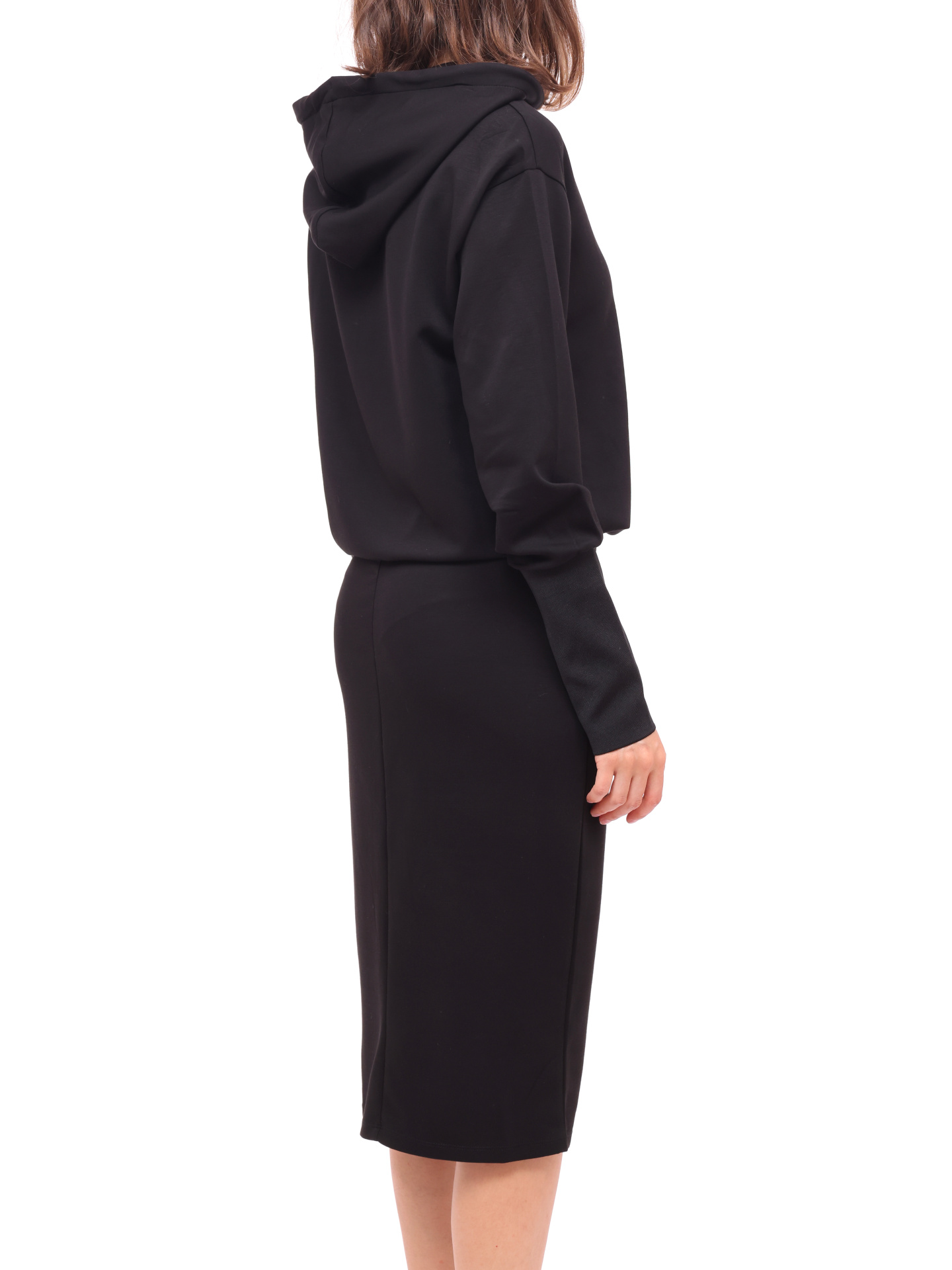 Платье Armani Exchange 6KYAAB YJ7RZ 1200 черное женское с капюшоном — купить в интернет-магазине Verdistore