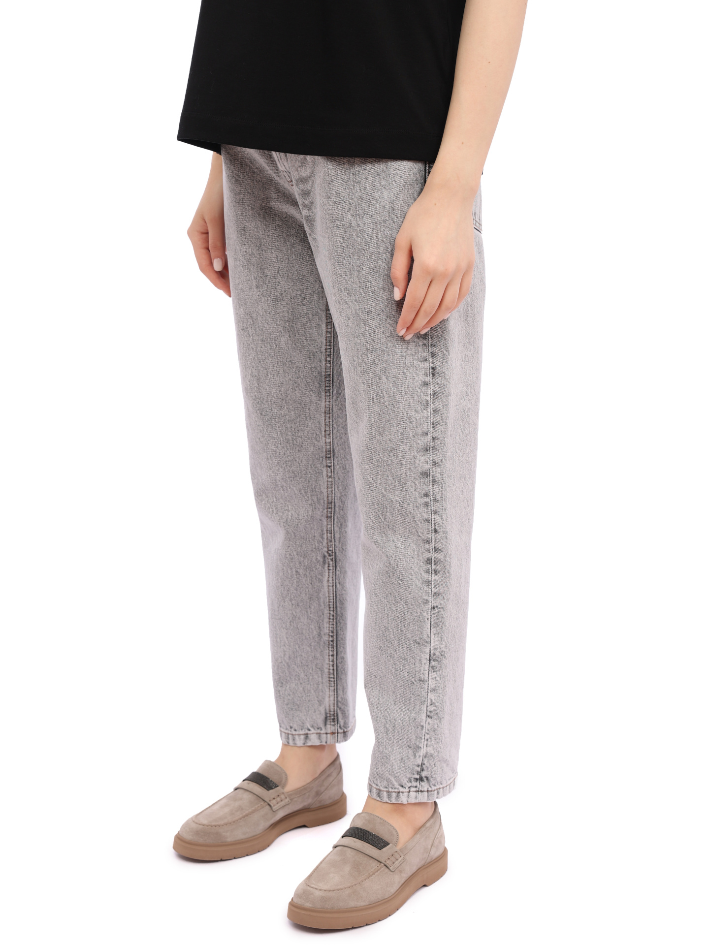 Джинсы Brunello Cucinelli MA095B1048 C7819 светло-серые женские — купить в интернет-магазине Verdistore