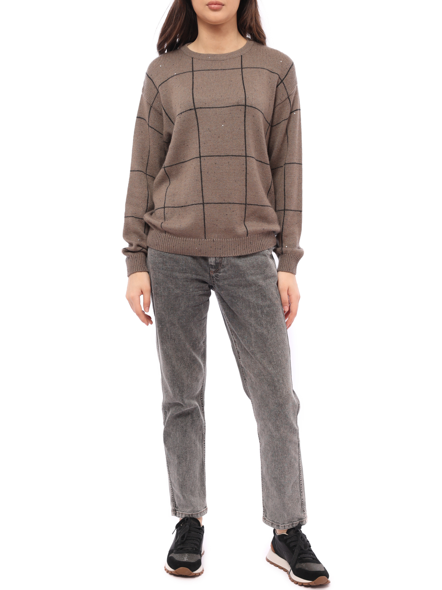 Свитер Brunello Cucinelli M73542320 коричневый женский — купить в интернет-магазине Verdistore