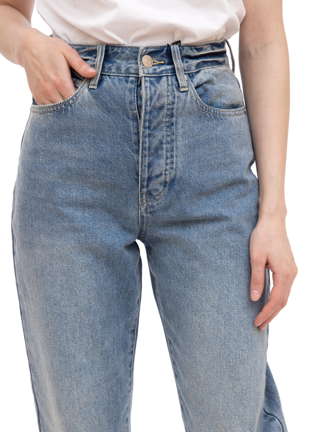 Джинсы Armani Exchange 8NYJ56 синие женские на завышенной талии — купить в интернет-магазине Verdistore