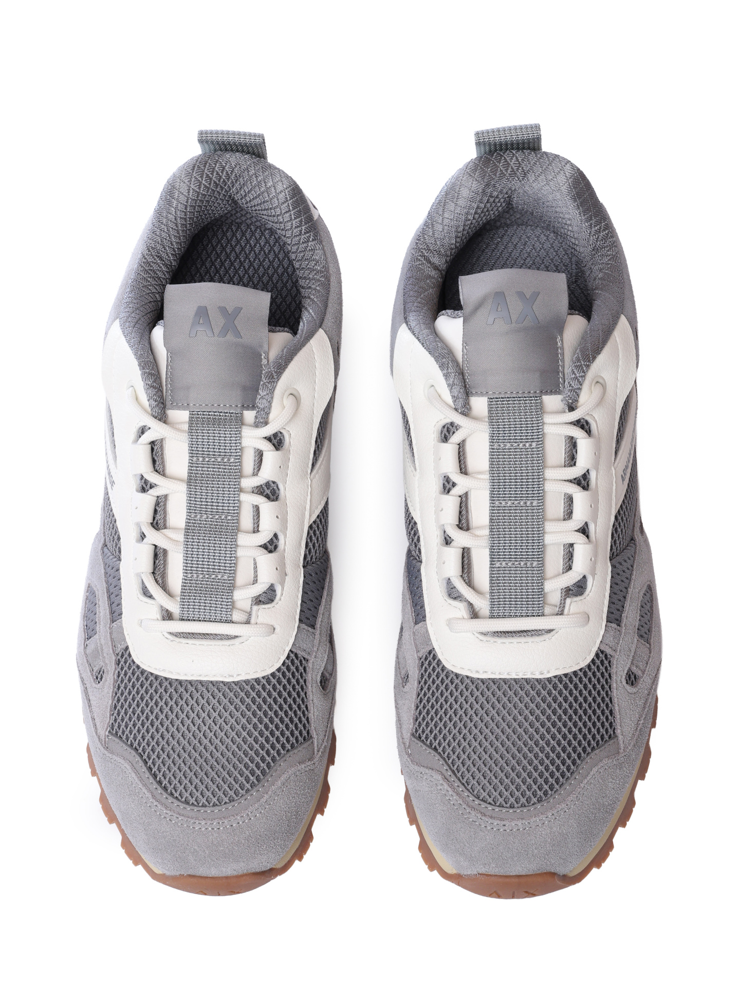 Кроссовки Armani Exchange XUX264 XV956 U659 серые мужские с замшевыми вставками — купить в интернет-магазине Verdistore