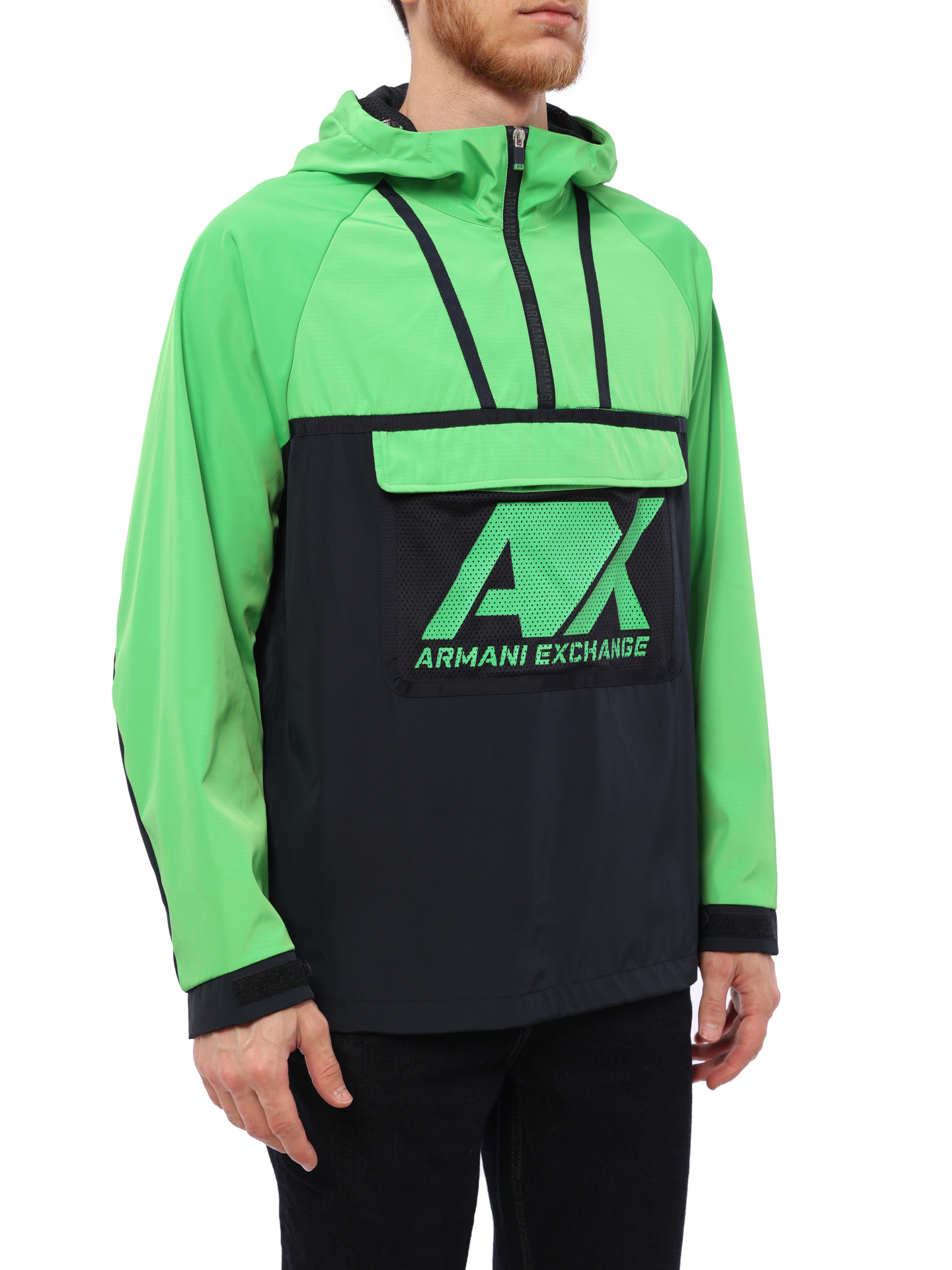 Худи Armani Exchange 3GZK02 комбинированное мужское с логотипом — купить в интернет-магазине Verdistore