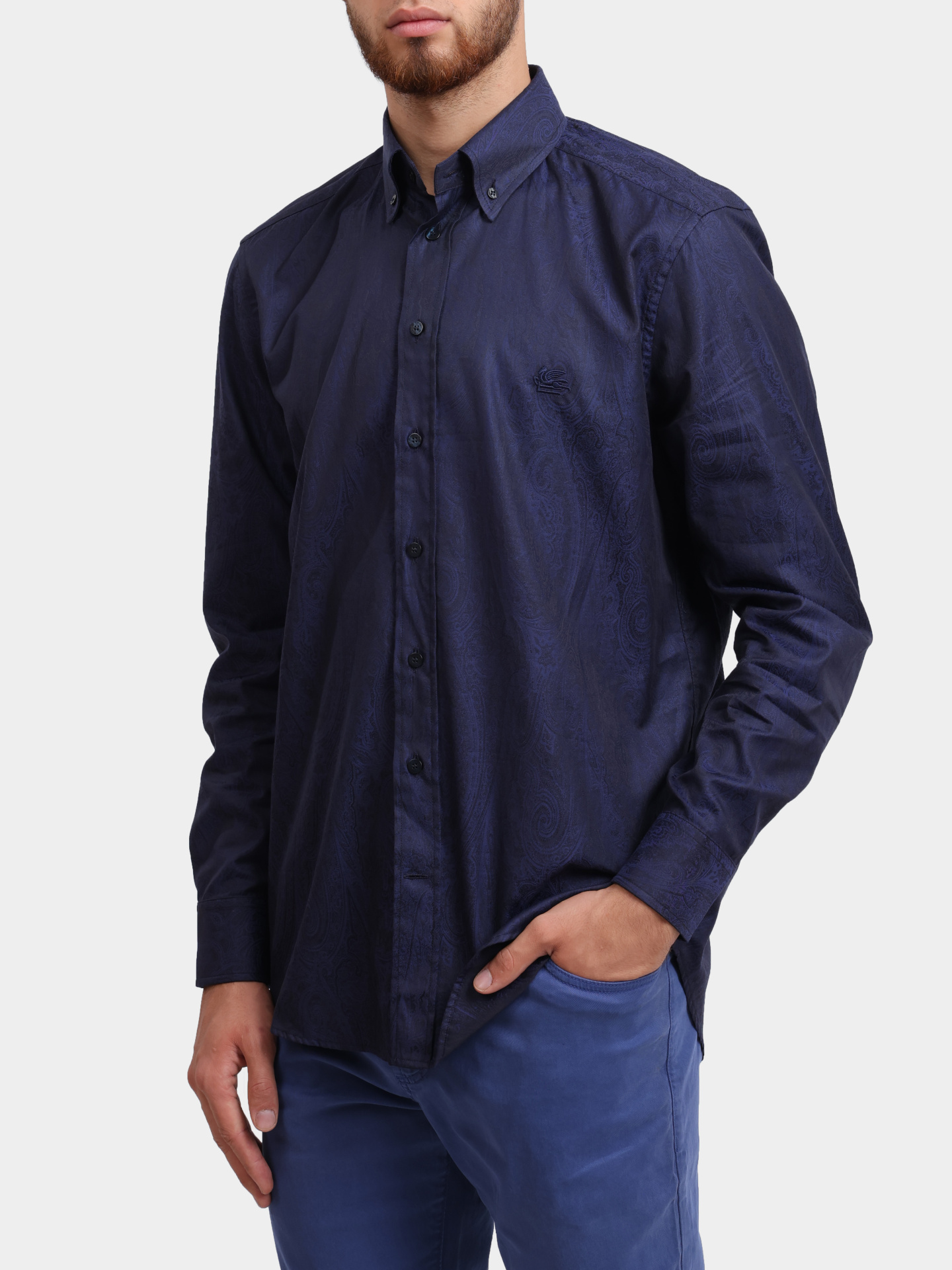 Рубашка MRIB0004 99TU5E1 B0711 прямого кроя темно-синяя — купить в интернет-магазине Verdistore