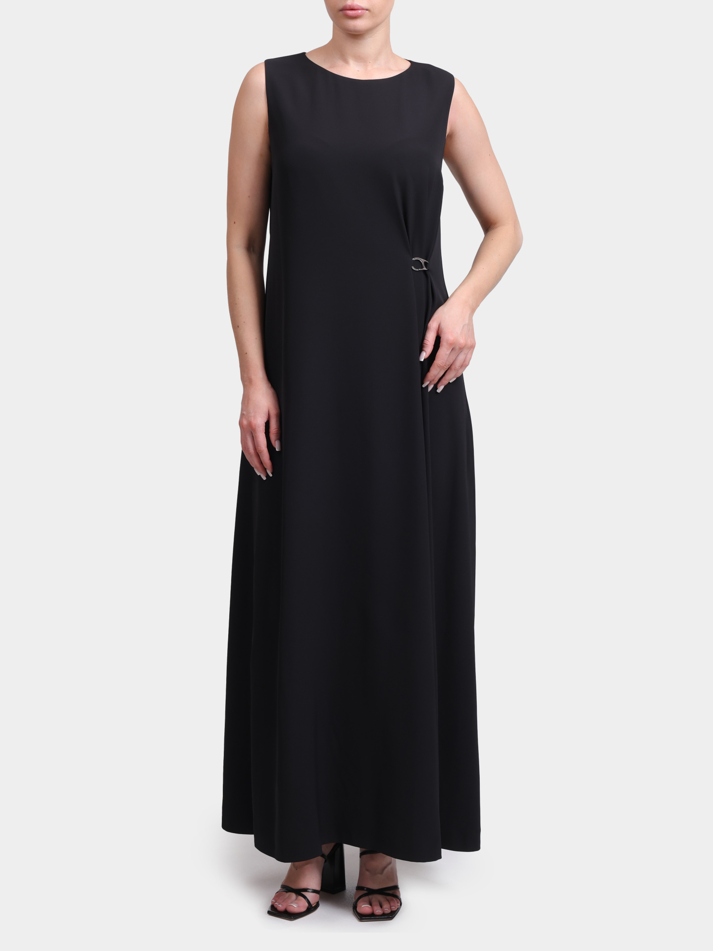 Платье Herno AB000069D 12885 9300 черное женское с литой застежкой-брошью — купить в интернет-магазине Verdistore