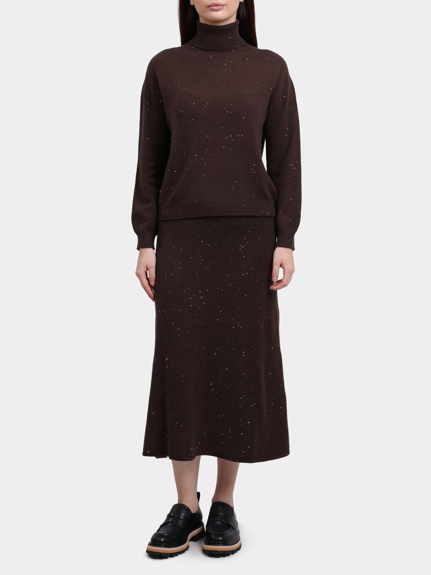 Юбка Liu-Jo MF5295 MA27R A4367 коричневая женская с пайетками — купить в интернет-магазине Verdistore