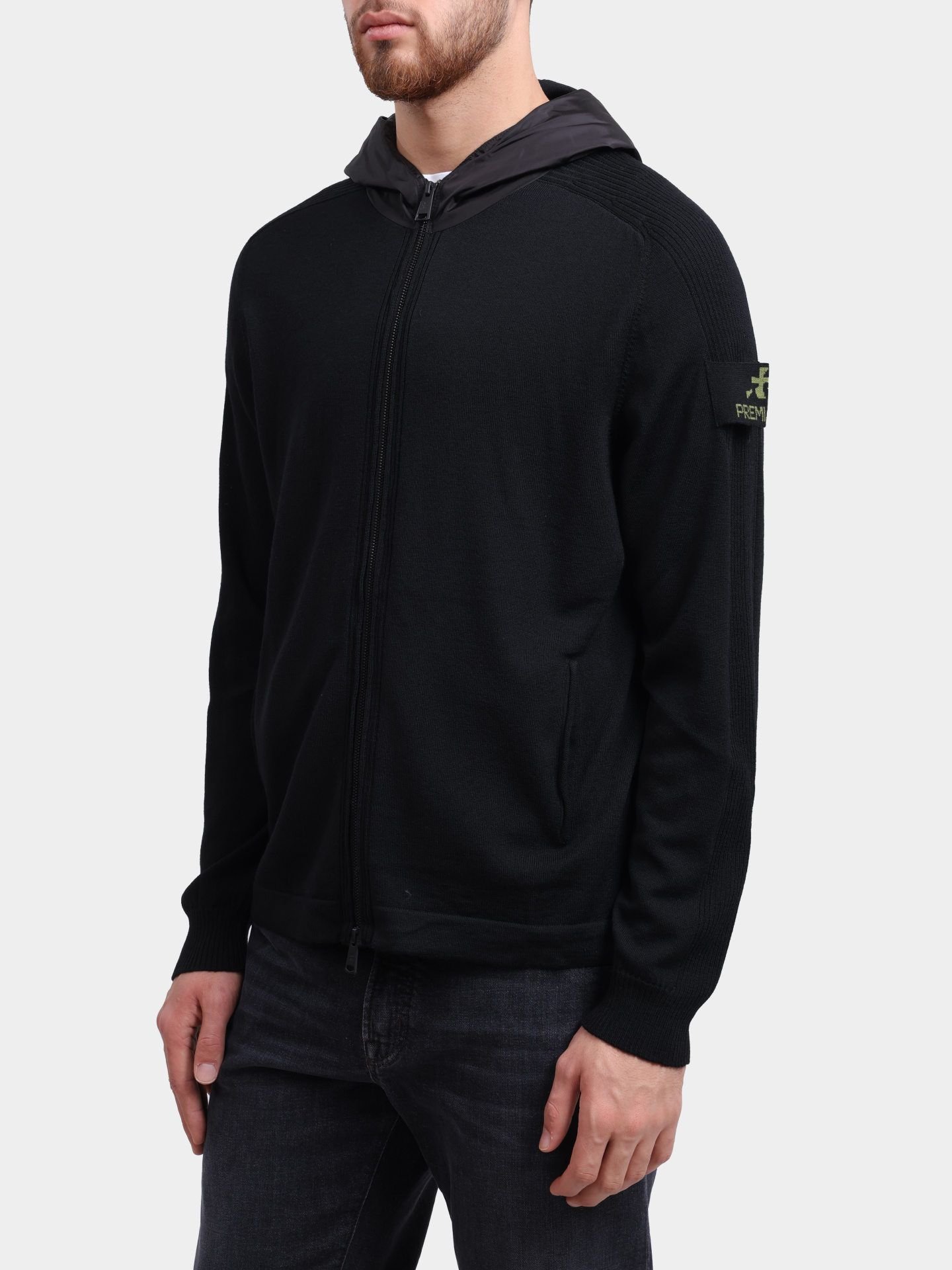 Кардиган Premiata PMG 28 черный мужской с нашивкой — купить в интернет-магазине Verdistore