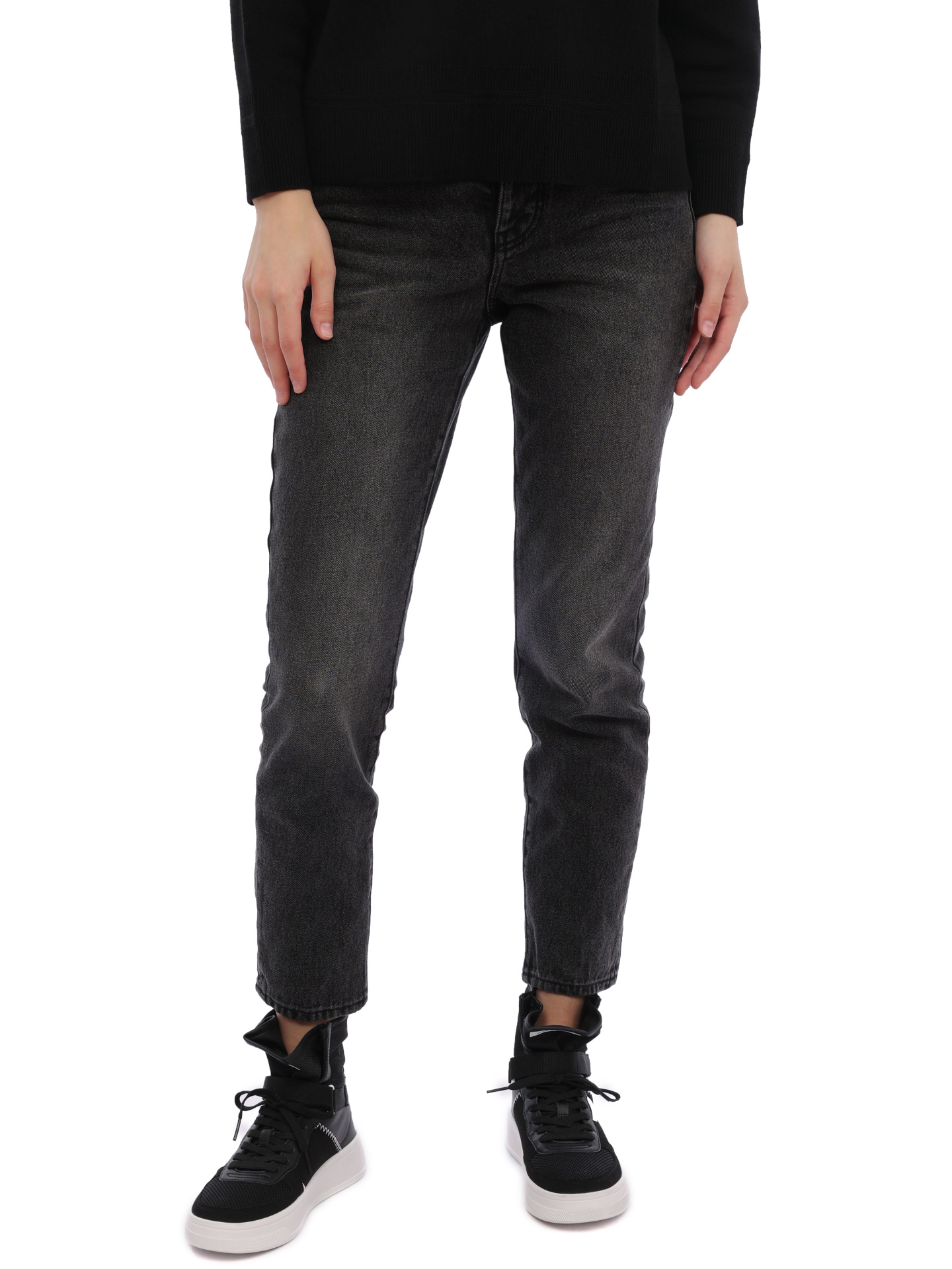 Джинсы Armani Exchange 6RYJ51 Y11AZ 0204 черные женские зауженные — купить в интернет-магазине Verdistore