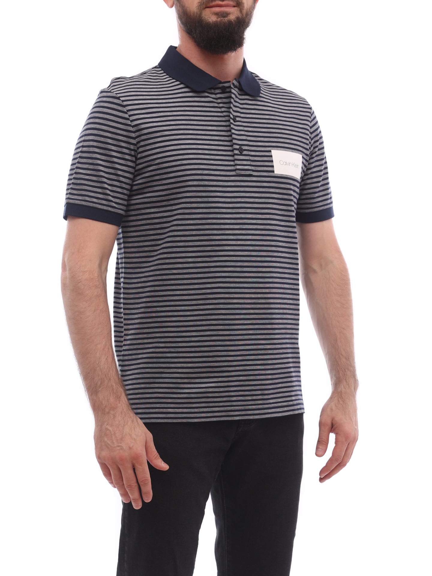 Поло Calvin Klein K10K 103364 полосатое мужское — купить в интернет-магазине Verdistore