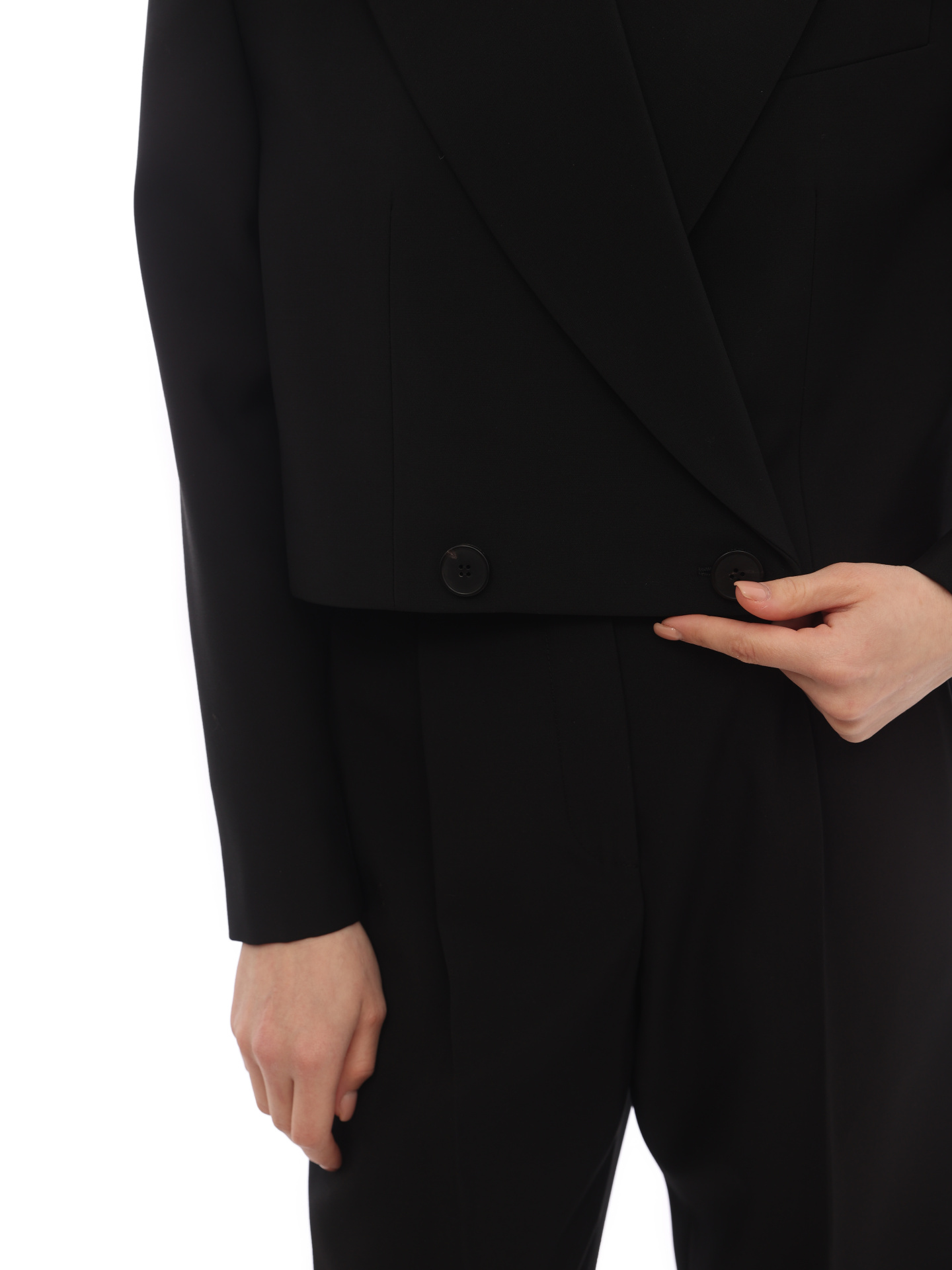 Жакет Alexander McQueen 702145 QJACX 1000 черный женский укороченный — купить в интернет-магазине Verdistore