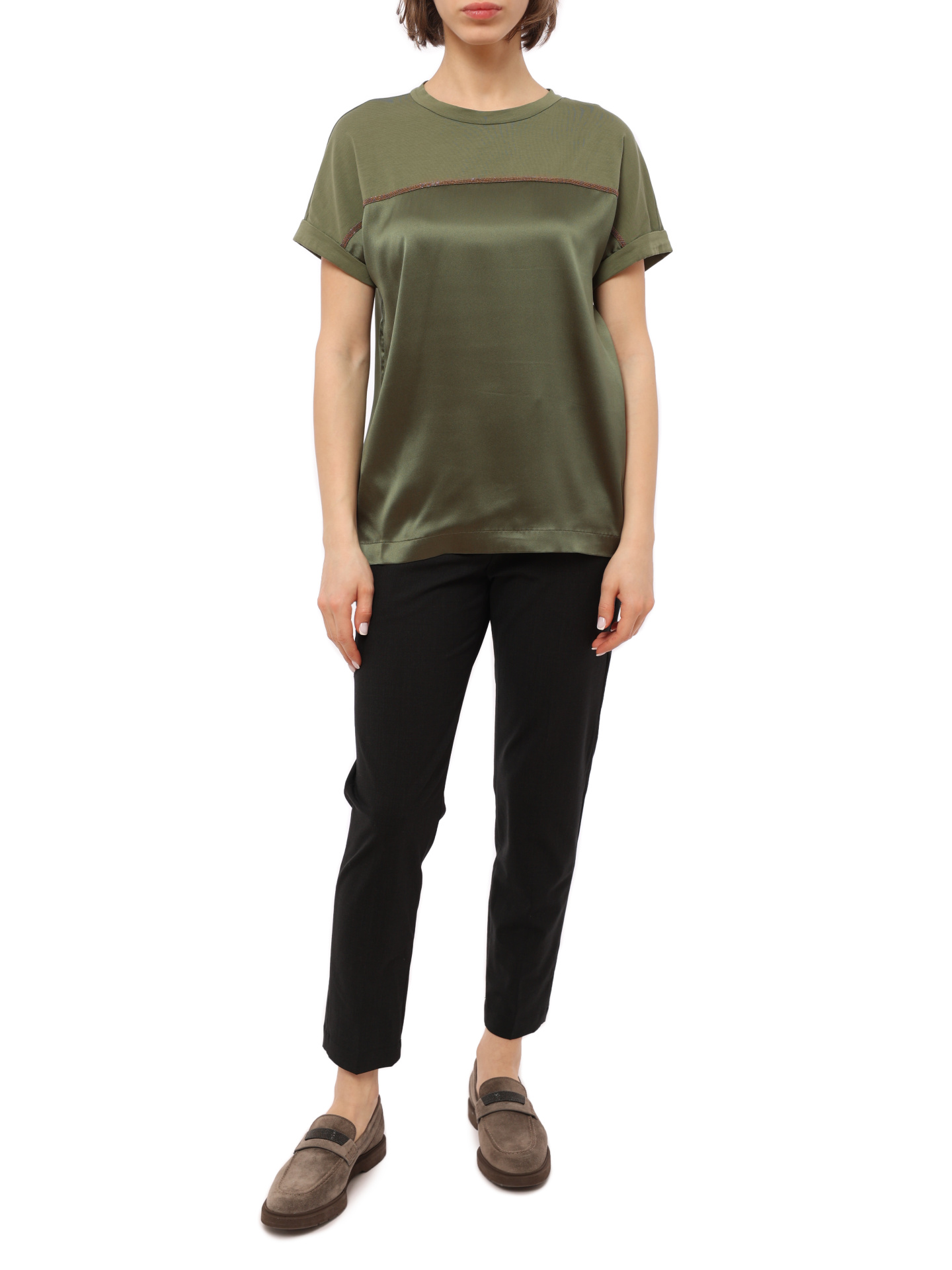 Топ Brunello Cucinelli M0C59DF100 комбинированный женский — купить в интернет-магазине Verdistore
